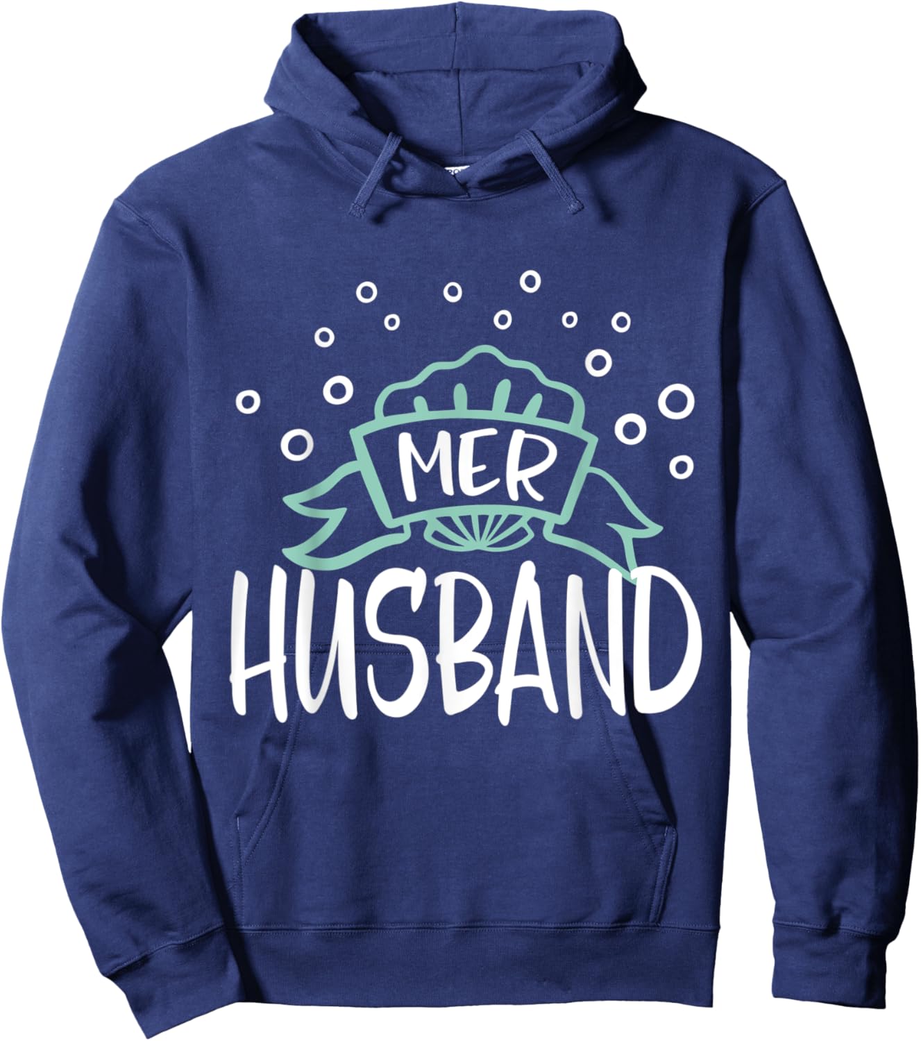 Mer Husband Mermaid Matching Family Hoodie - Hoodie | Navy