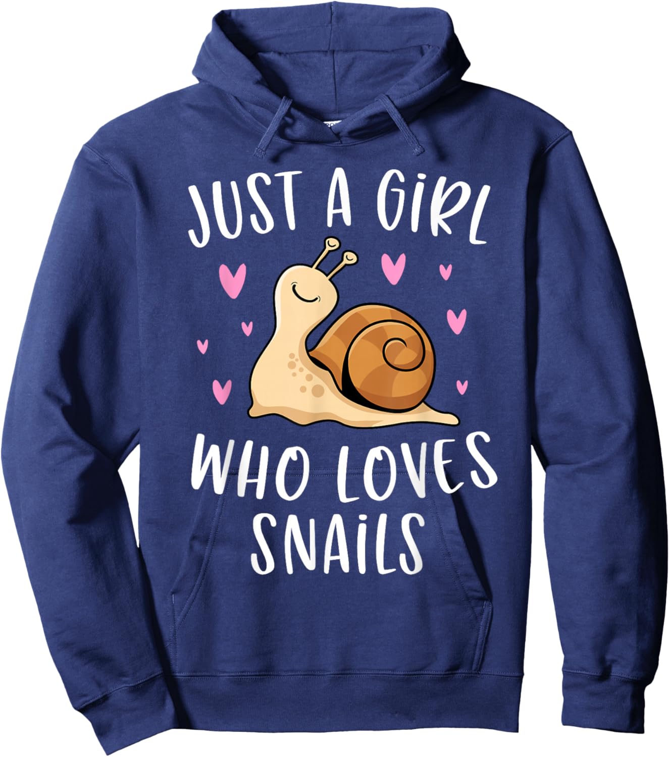 Cute Snail Shirt for Girls Just A Girl Who Loves Snails Hoodie - Hoodie | Navy