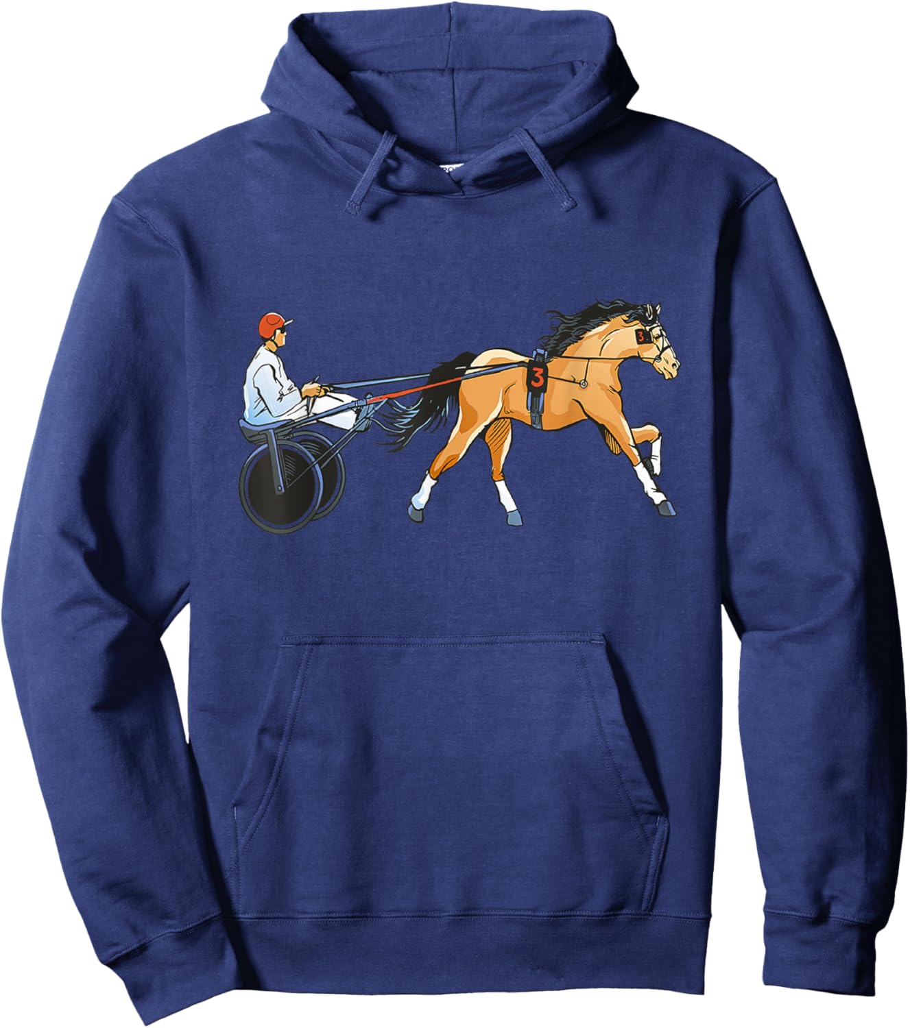 Harness Racing Equitation Horse Racer Trotting Horse Racing Hoodie - Hoodie | Navy