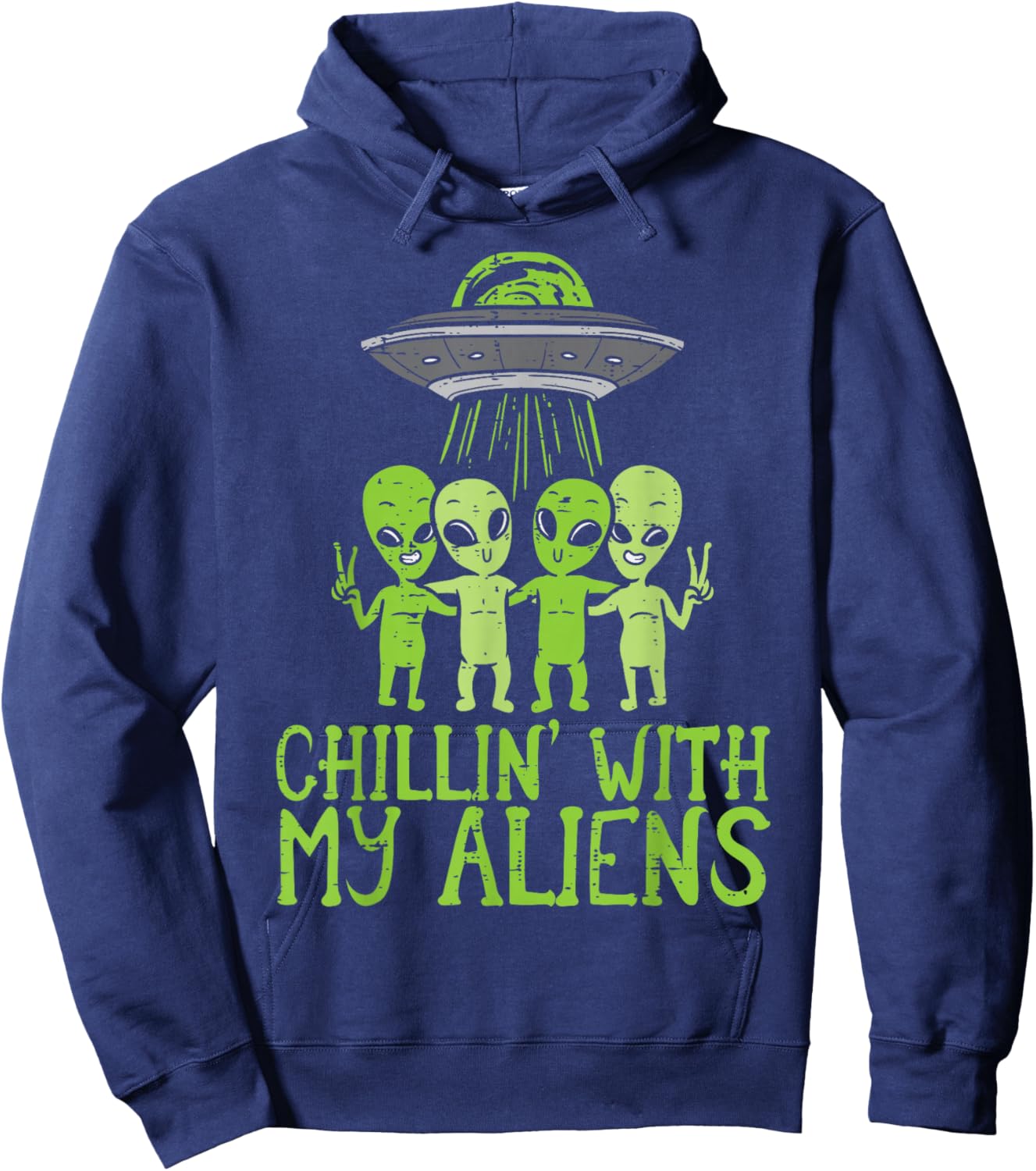 Chillin With My Aliens Group Toddler Boys Halloween Kids Hoodie - Hoodie | Navy