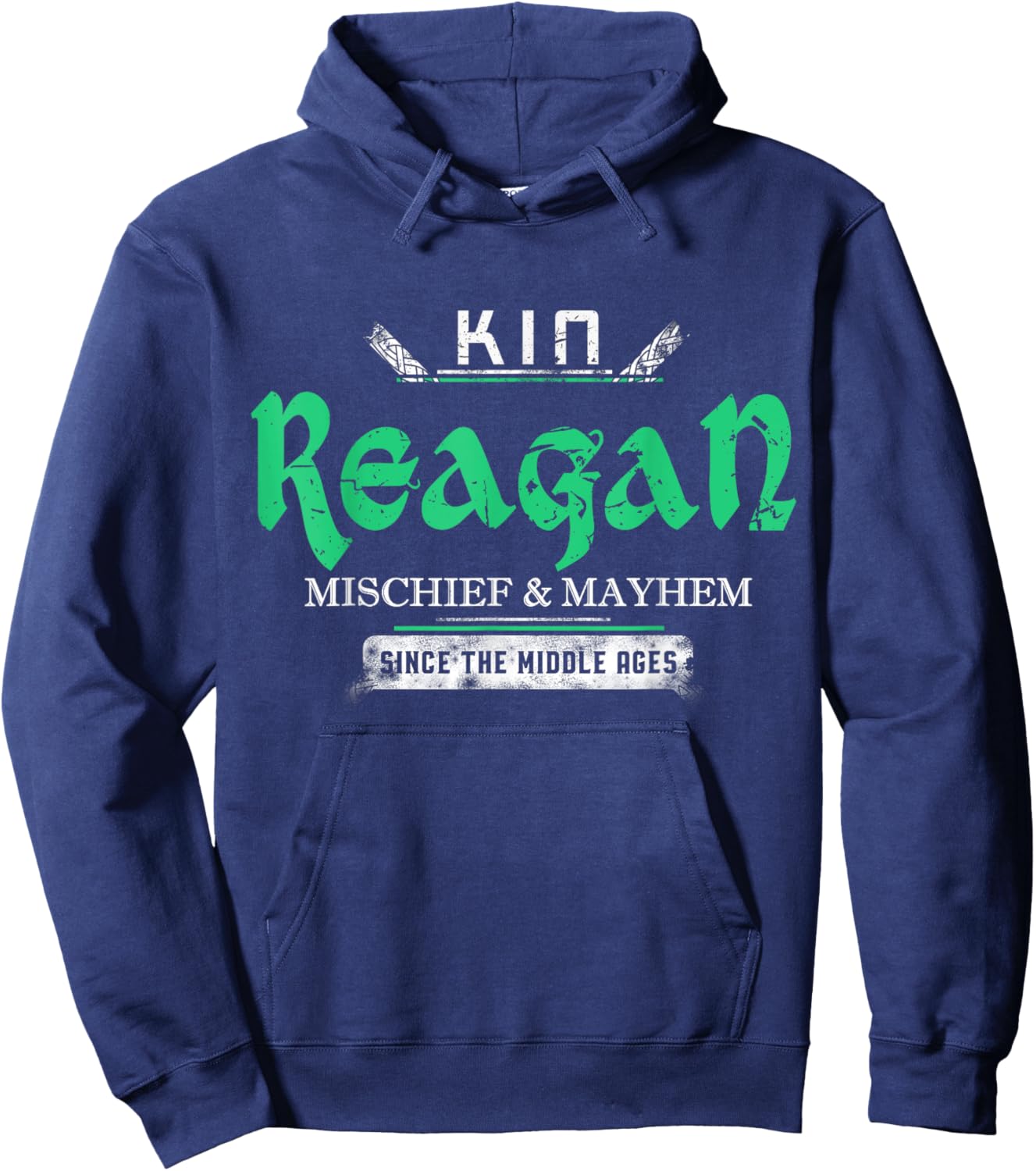 Kin Reagan Mischief and Mayhem Since The Middle Ages Hoodie - Hoodie | Navy