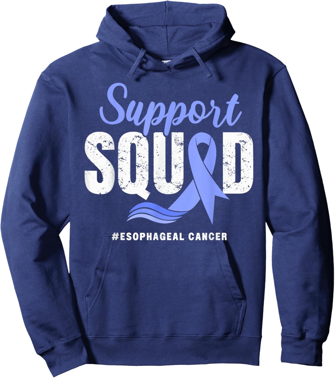Esophageal Cancer Support Squad Periwinkle Ribbon awareness Hoodie - Hoodie | Navy
