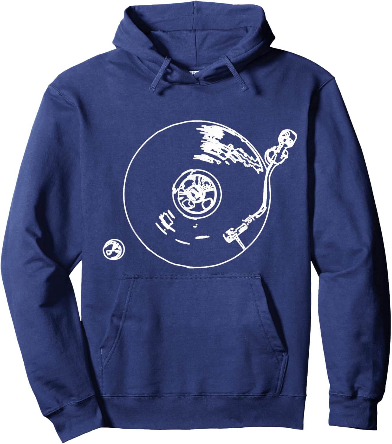 Vintage Vinyl Turntable DJ Disc Jockey Turntable Hoodie - Hoodie | Navy