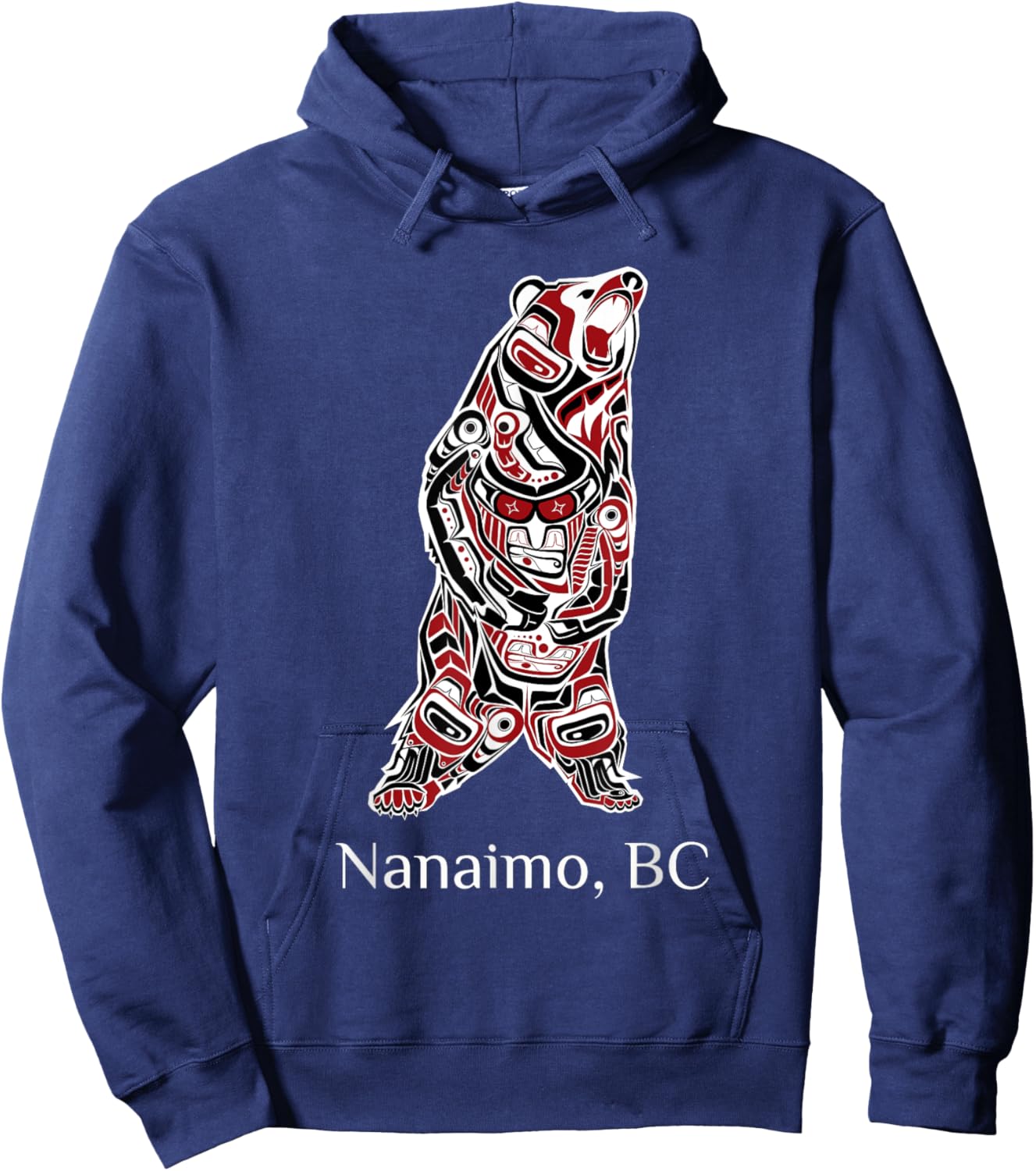 Nanaimo British Columbia Native American Indian Grizzly Bear Hoodie - Hoodie | Navy