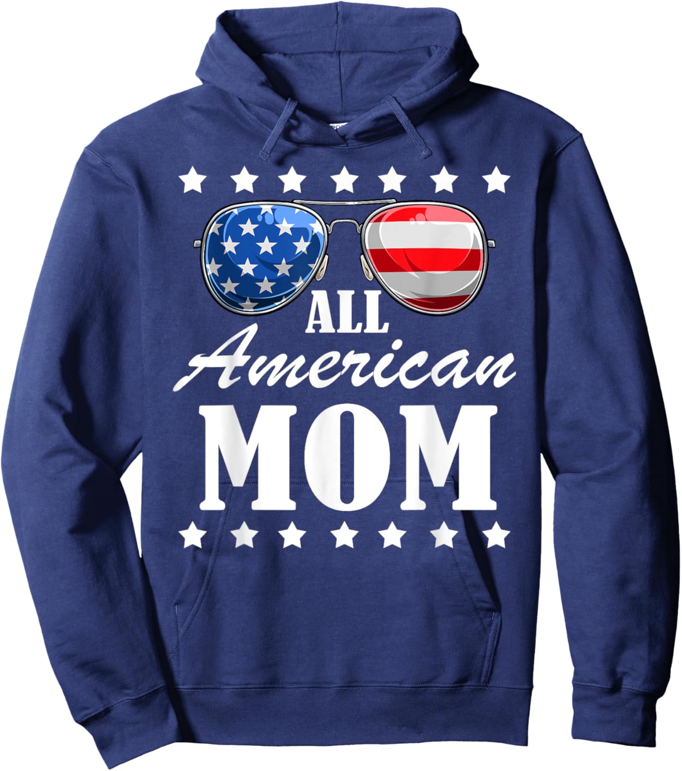 4th July American Mom Independence Day Patriot USA Hoodie - Hoodie | Navy