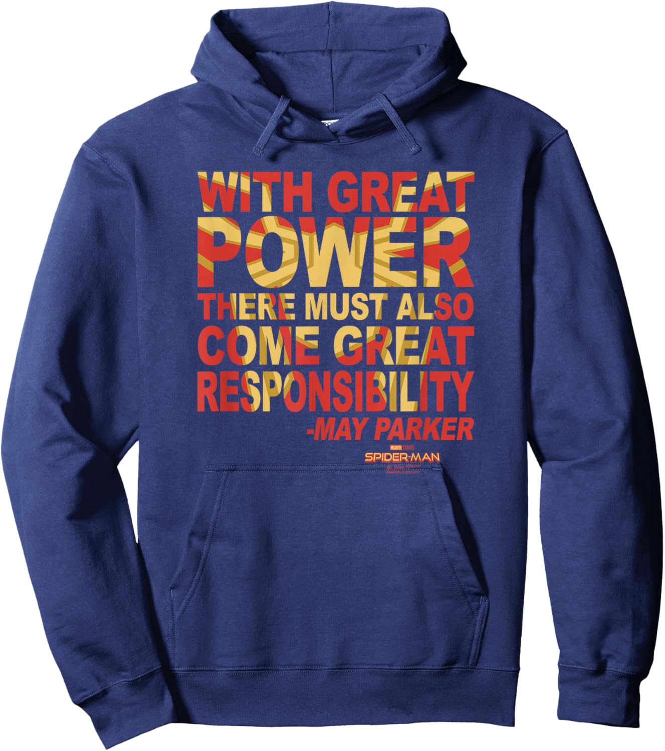 Marvel Spider-Man No Way Home Great Responsibility Quote Hoodie - Hoodie | Navy