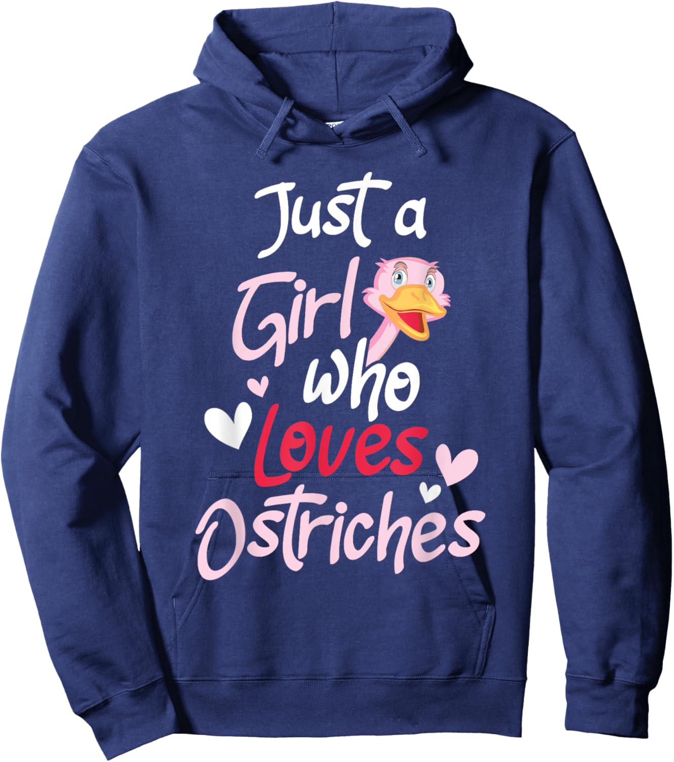 Just A Girl Who Loves Ostriches - Animal Lover Zookeeper Hoodie - Hoodie | Navy