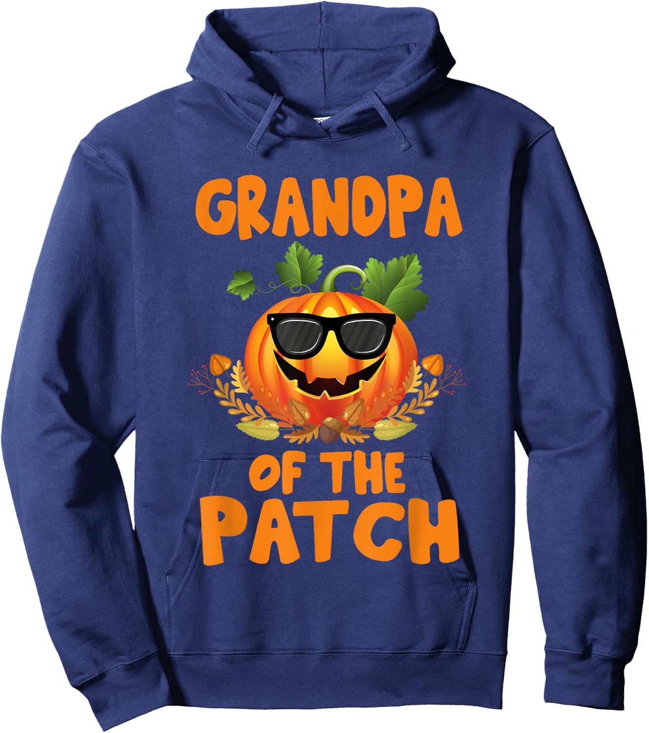 Pumpkin Grandpa of the Patch Family Halloween Costume Hoodie - Hoodie | Navy