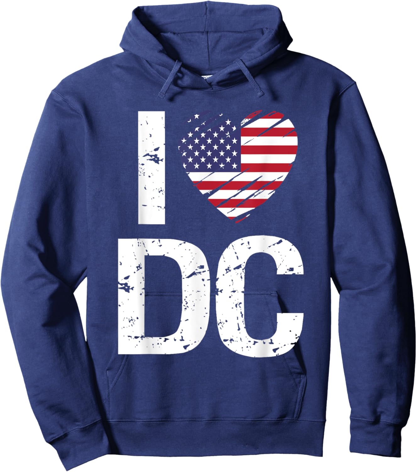 I love DC with American Flag Hoodie - Hoodie | Navy