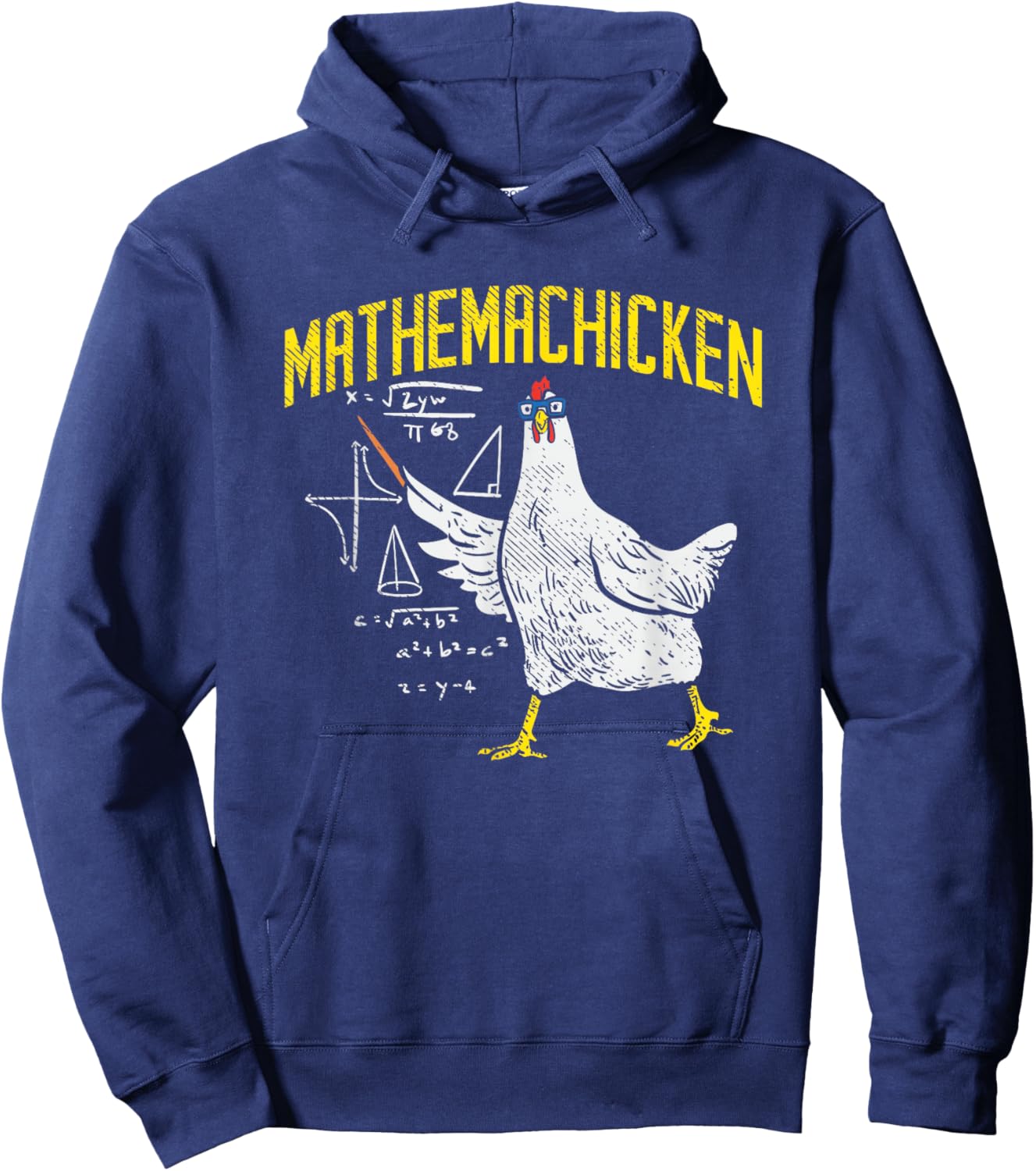 Mathemachicken Math Nerd Algebra Teacher Chicken Lover Hen Hoodie - Hoodie | Navy