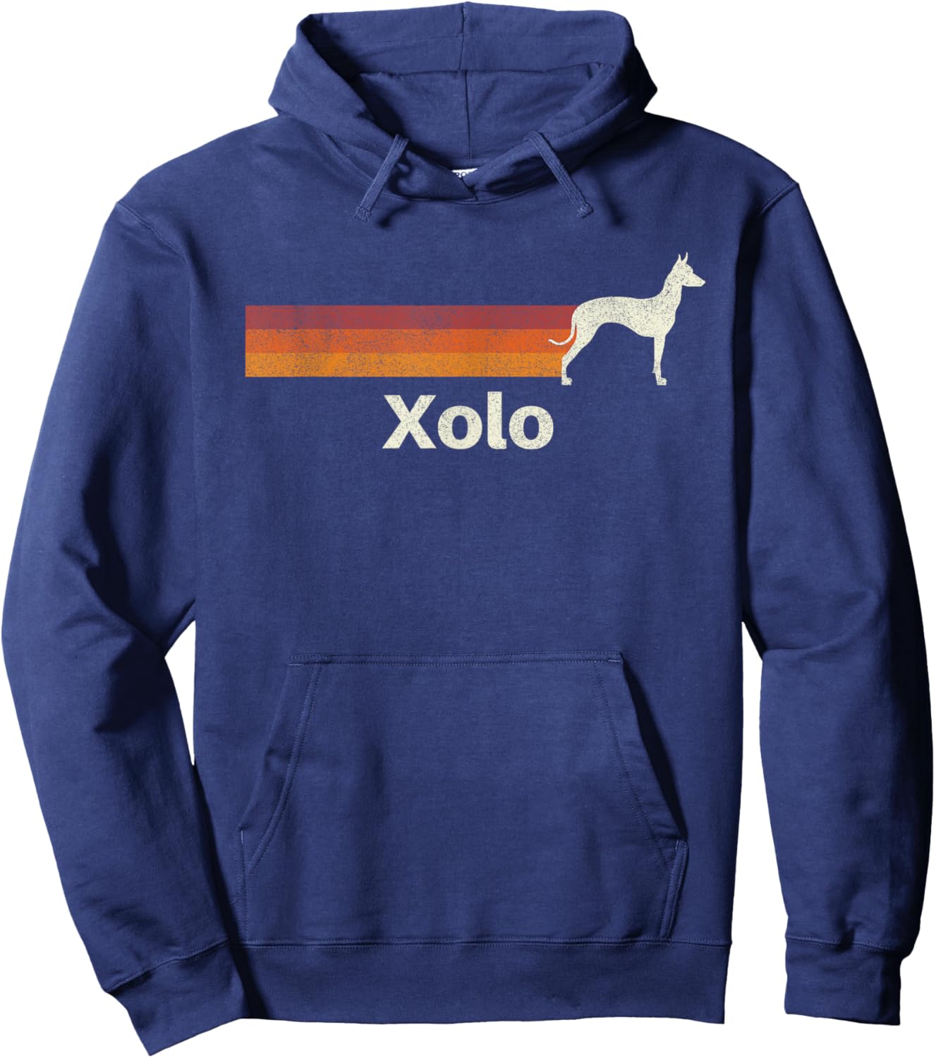 Vintage Xoloitzcuintli Xolo Retro Mom Dad Dog Hoodie - Hoodie | Navy