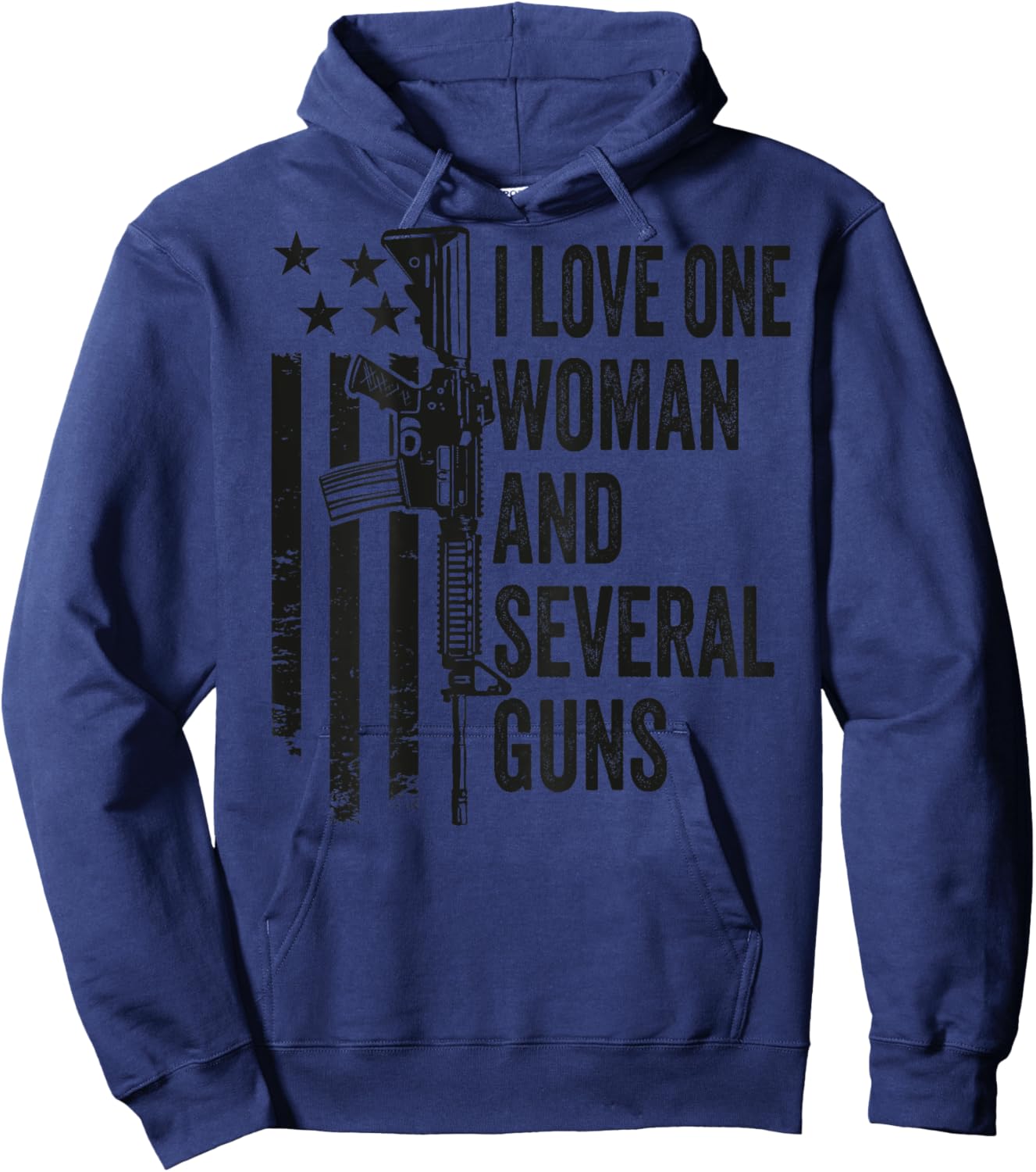 I Love One Woman And Several Guns - Camo Gun - ON BACK Hoodie - Hoodie | Navy