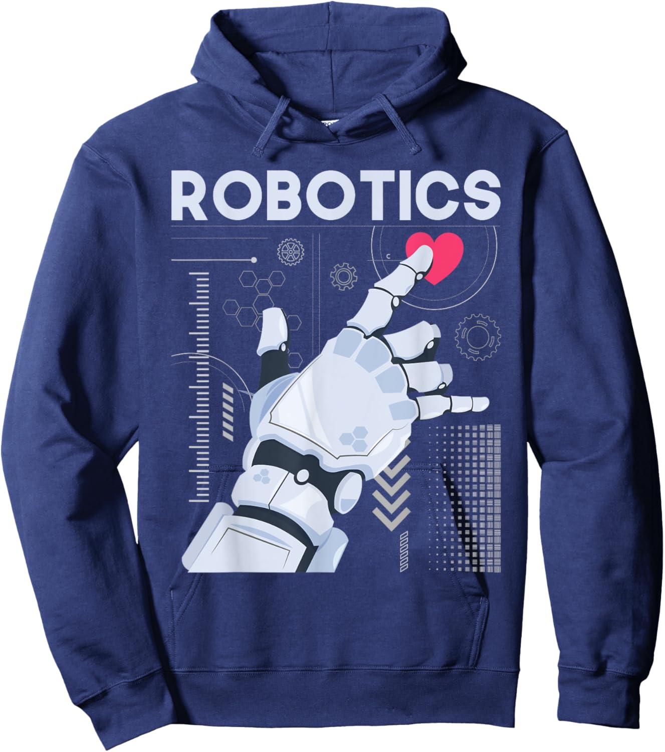 Robotics - Science Robot Builder Engineer Engineering Cyborg Hoodie - Hoodie | Navy