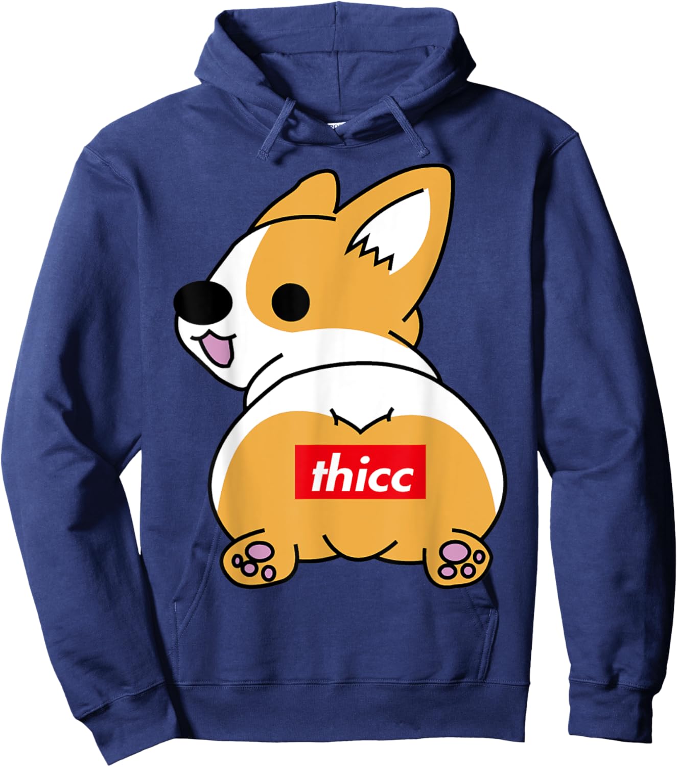 Thicc Corgi Butt Funny Dog Lover, Corgi Lover Present Men Women Hoodie - Hoodie | Navy