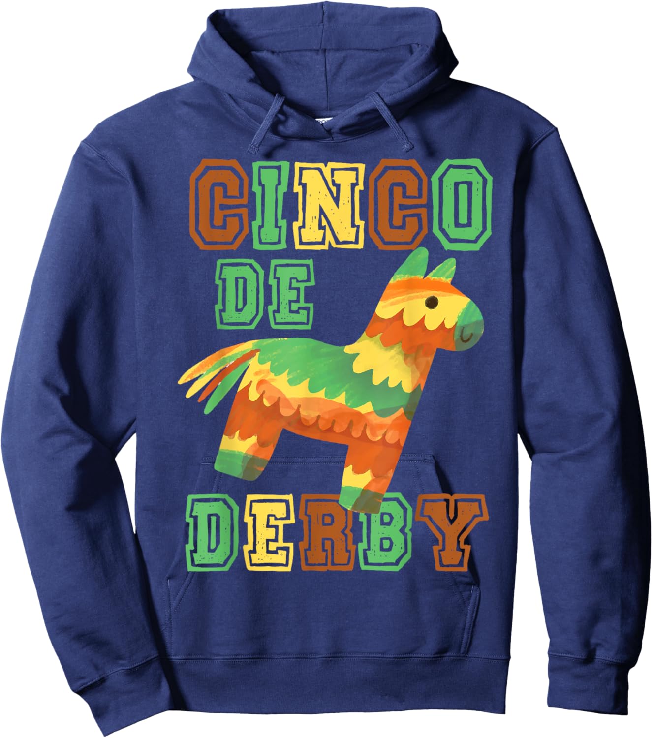 Funny Horse Racing Vintage Cinco De Derby KY Derby Horse Hoodie - Hoodie | Navy