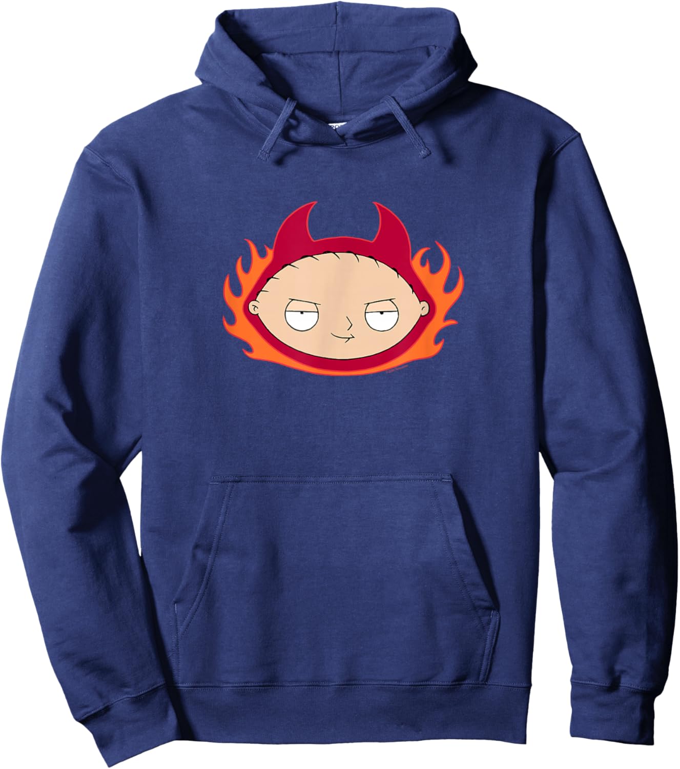 Family Guy Devil Stewie with Flames Cartoon Hoodie - Hoodie | Navy