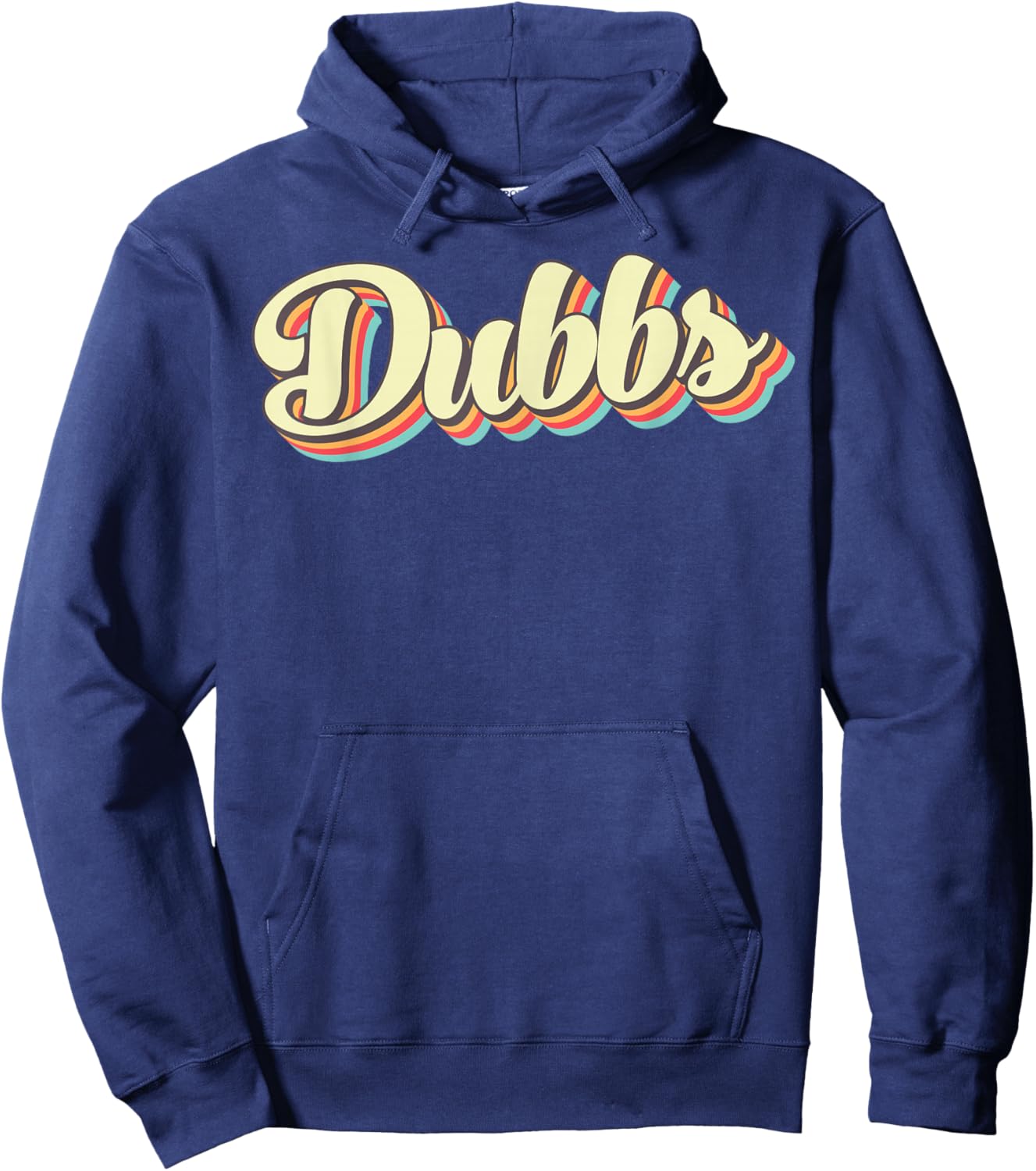 Dubbs Retro Art Baseball Font Vintage Hoodie - Hoodie | Navy