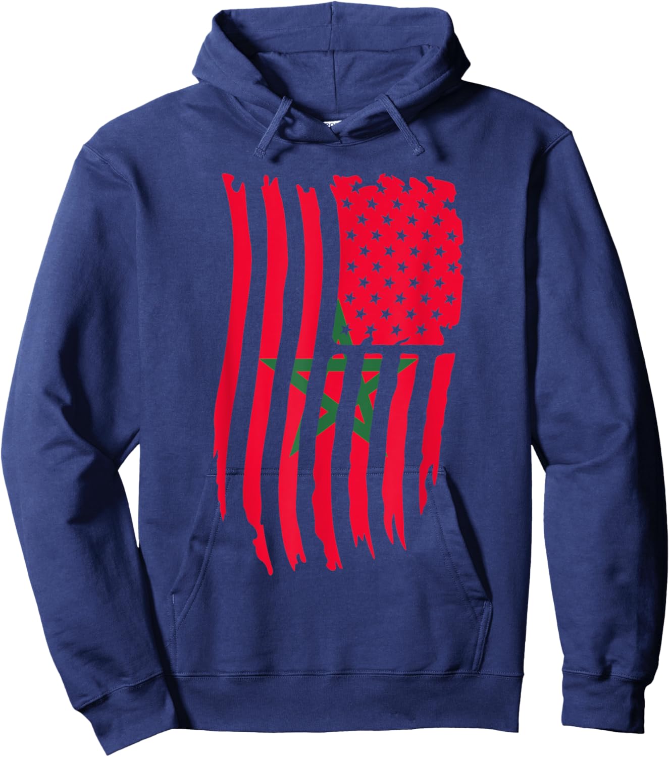 Moorish American Morocco Flag Moroccan Soccer Supporter Hoodie - Hoodie | Navy