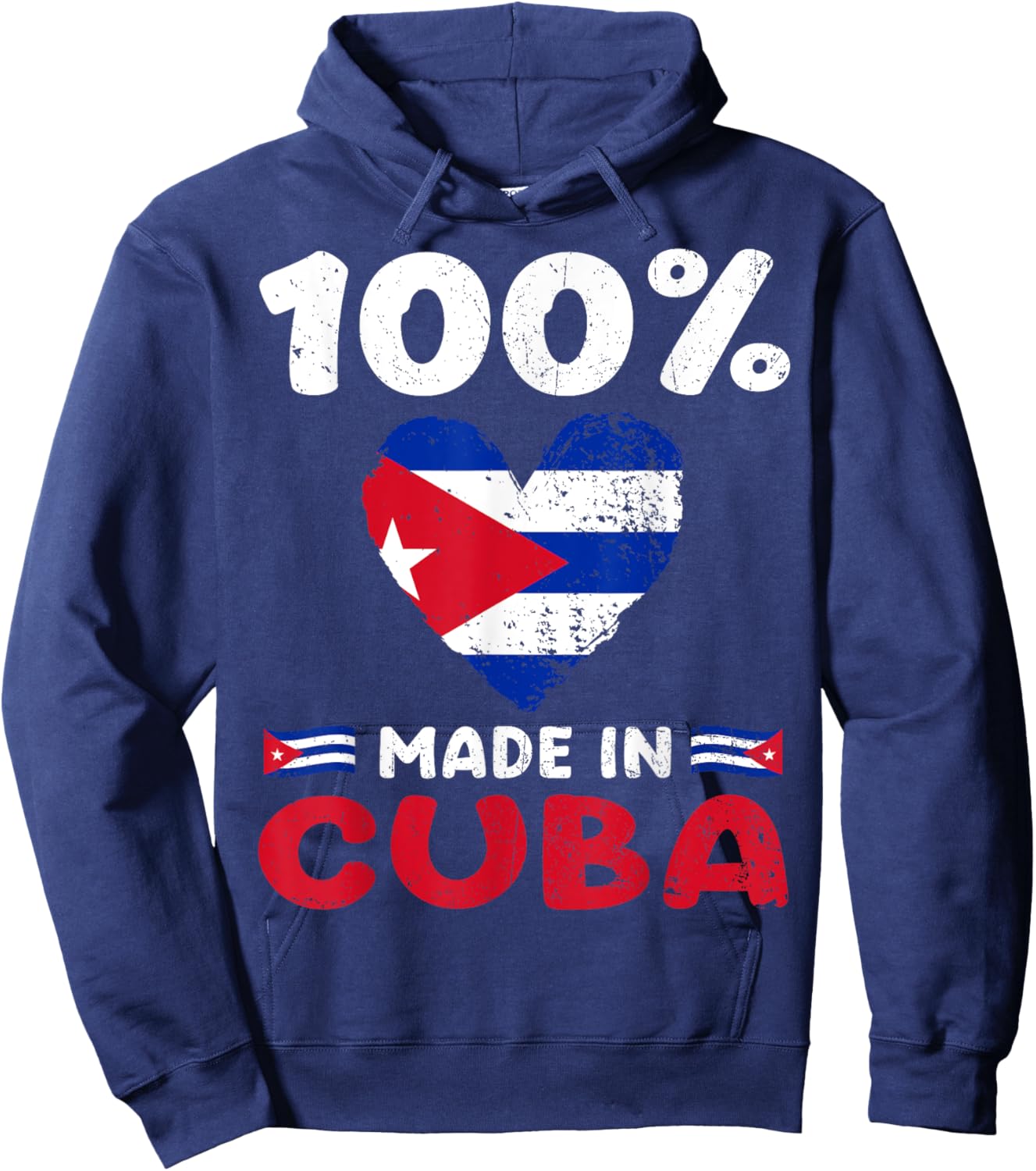 100 Percent Made In Cuba Cuban Boys Girls Kids Hoodie - Hoodie | Navy