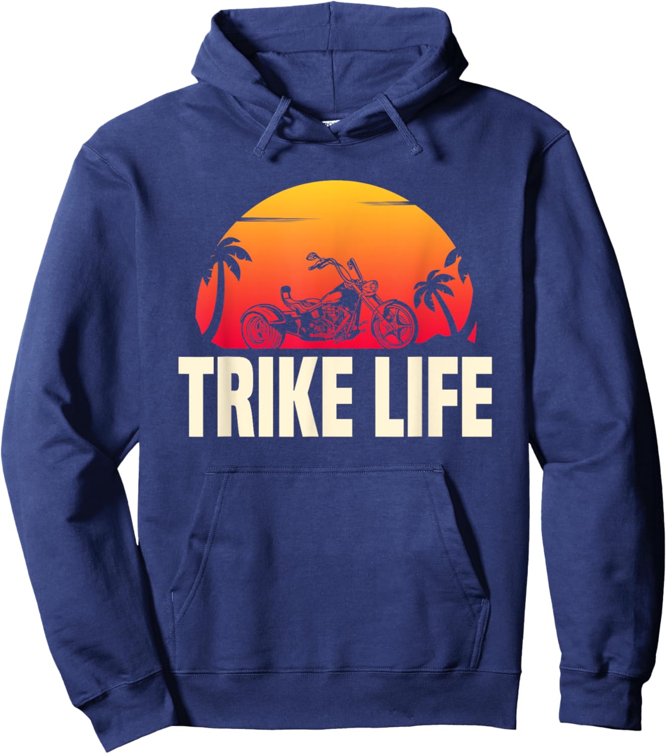 Cool Trike Life Motorcycle Lover Design Triker Biker Hoodie - Hoodie | Navy