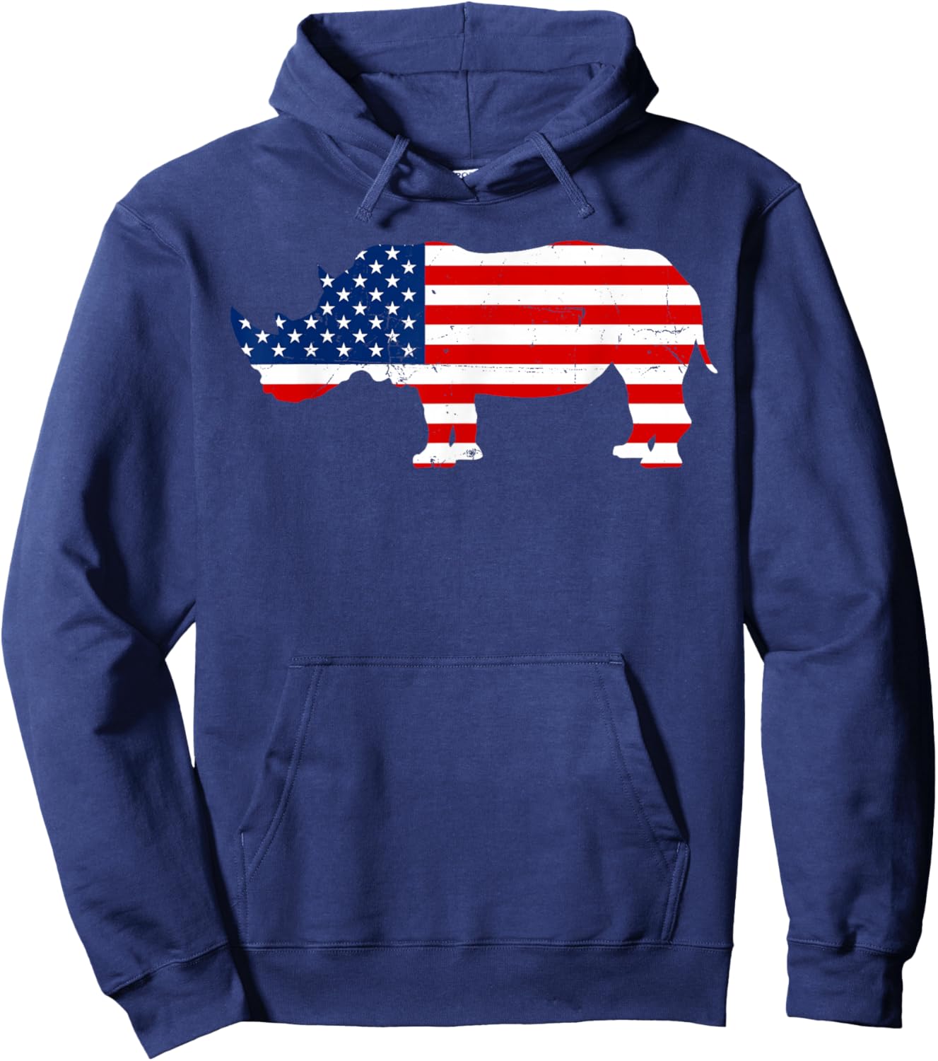 Rhino Lover Rhinoceros Horn Safari Wildlife Independence Day Hoodie - Hoodie | Navy