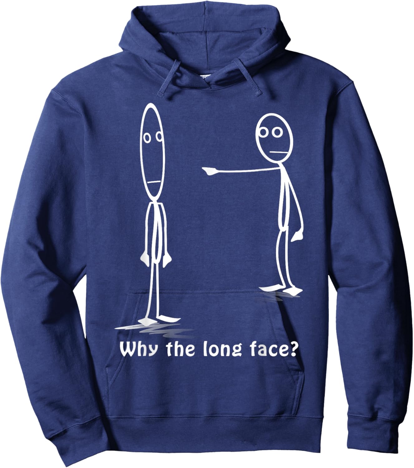 Funny Why The Long Face? Stickman Costume - Stick Figure Hoodie - Hoodie | Navy