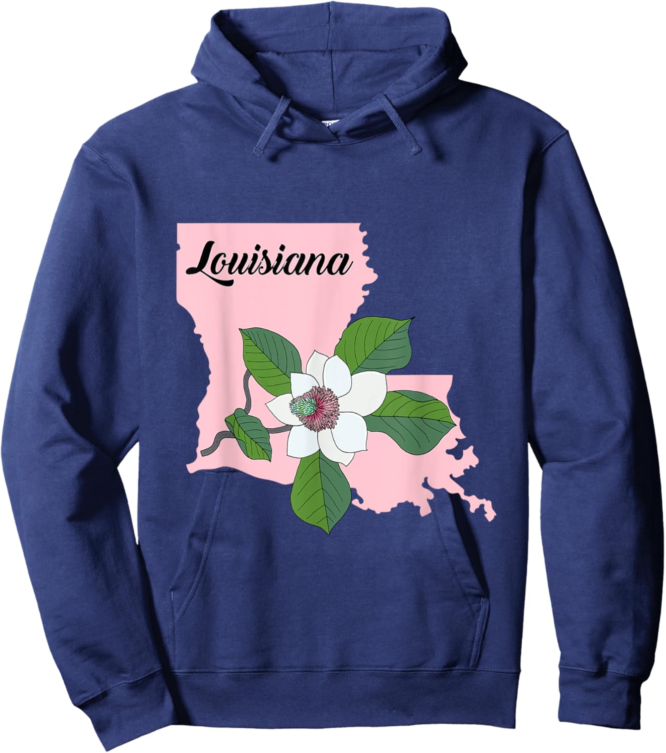 Louisiana Flower Magnolia Hoodie - Hoodie | Navy