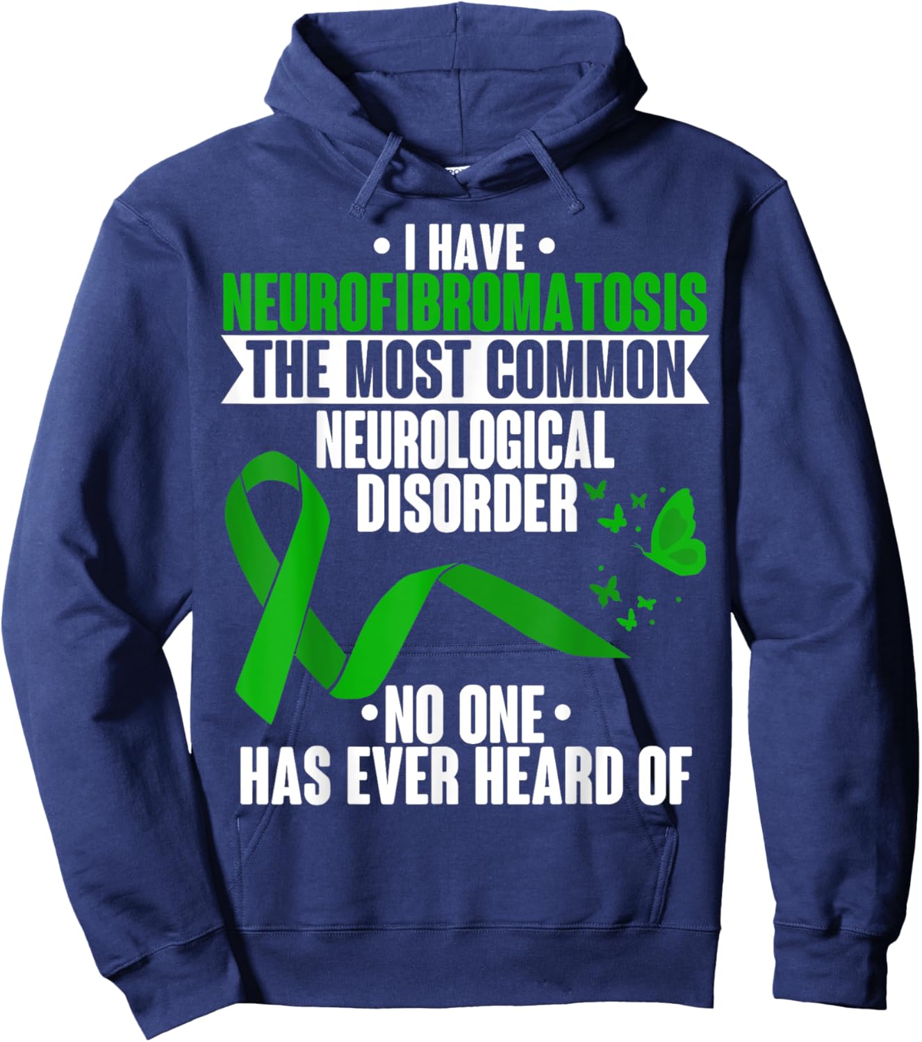 Neurofibromatosis Awareness Neurological Disorder Ribbon Hoodie - Hoodie | Navy
