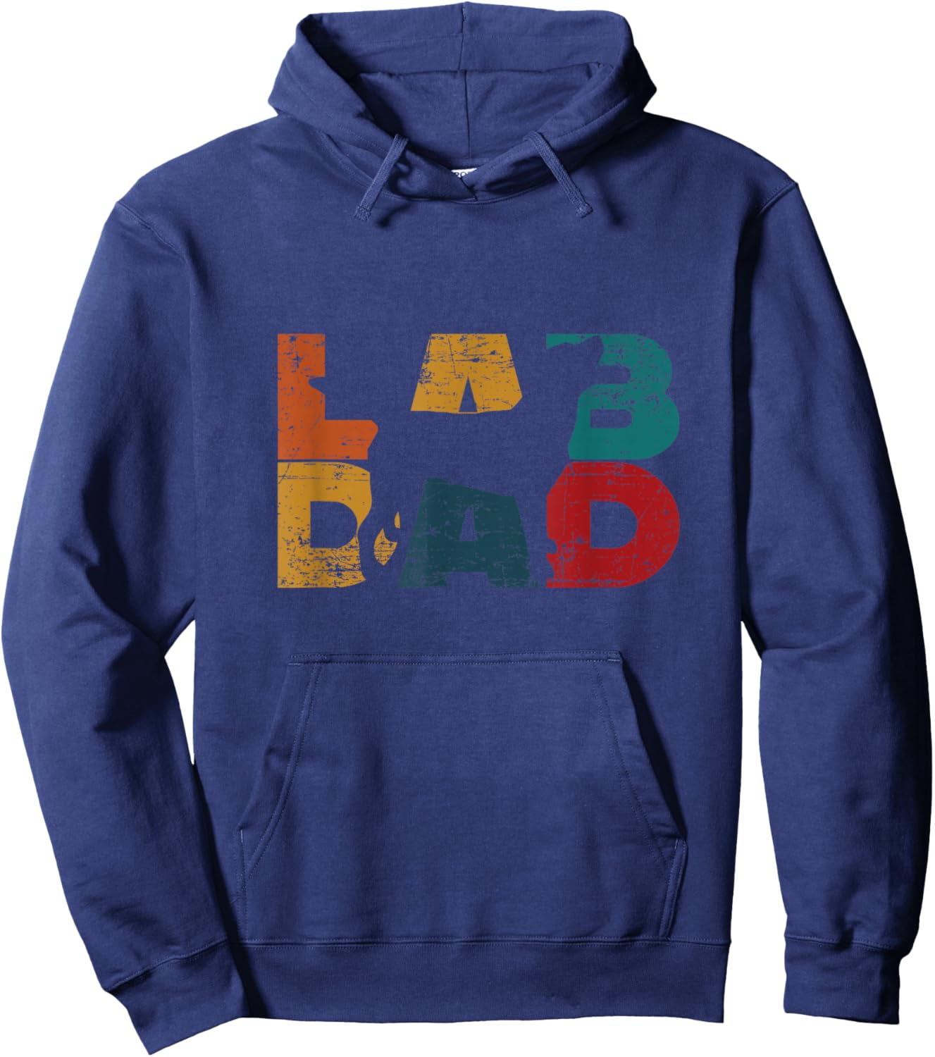 Retro Lab Lover Labrador Black Lab Dad Hoodie - Hoodie | Navy