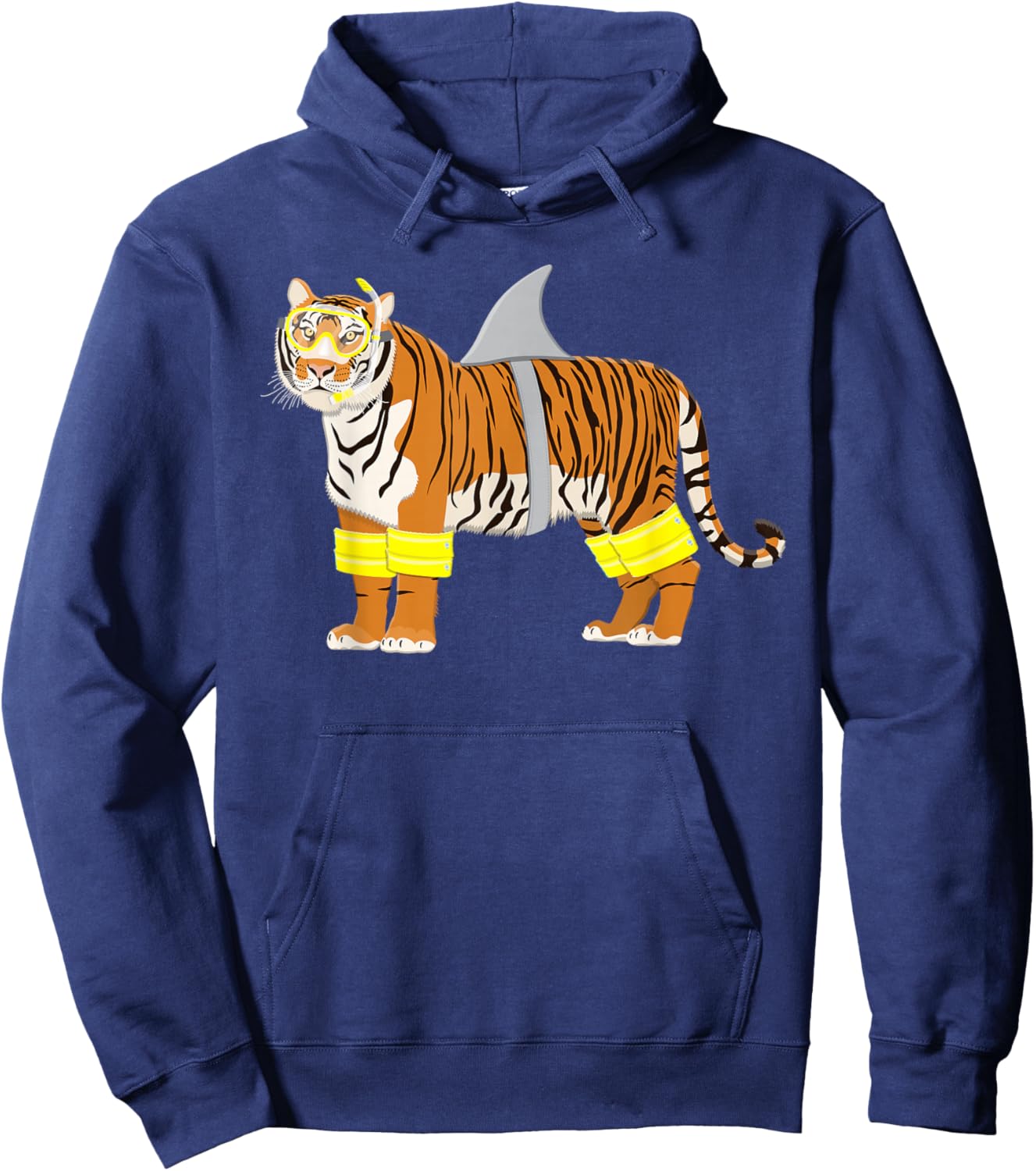 Tiger Shark Tiger Dresses Like Shark Funny Animal Pun Hoodie - Hoodie | Navy