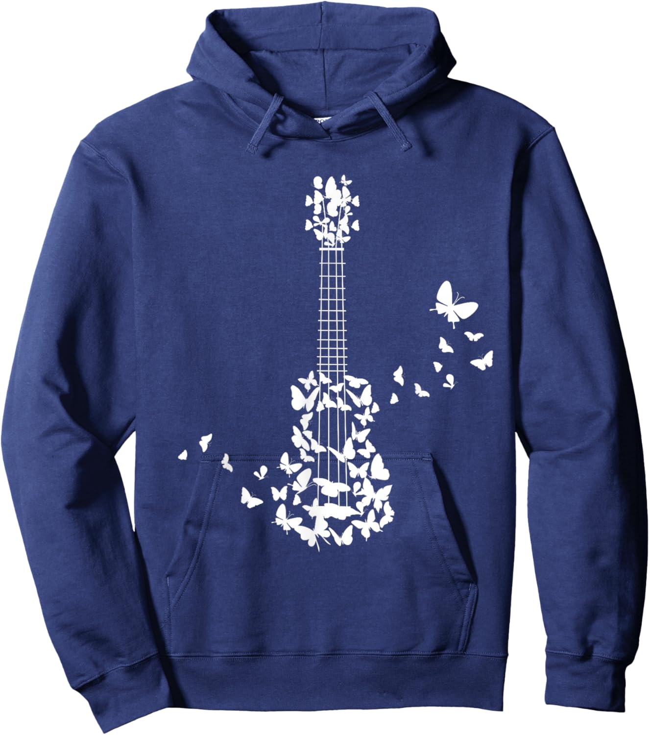 Ukulele With Butterflies Hoodie - Hoodie | Navy