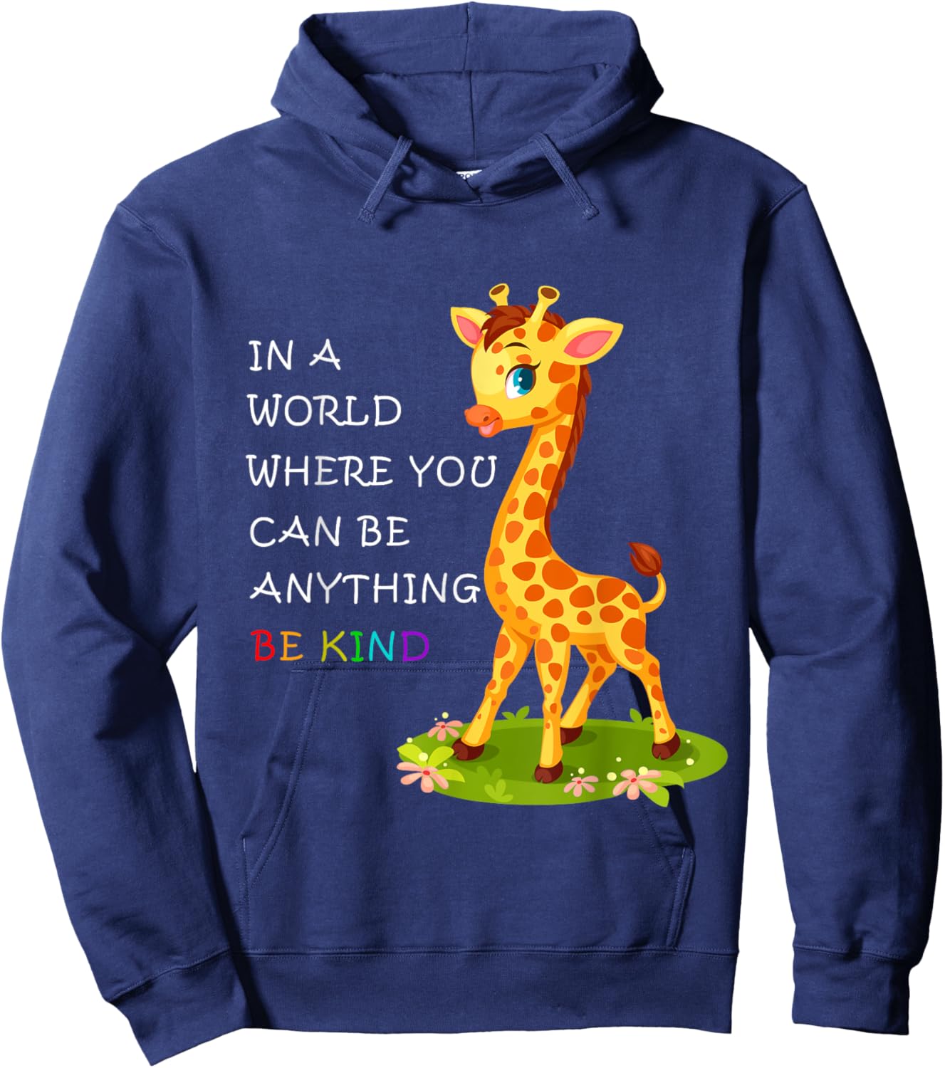 In A World Where You Can Be Anything Giraffe Be Kind Autism Hoodie - Hoodie | Navy