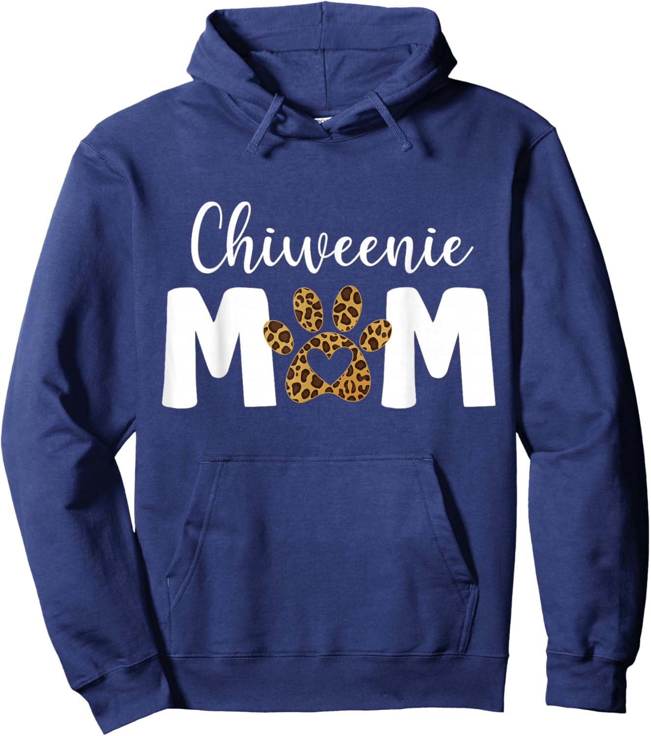Funny Chiweenie Mom Mama Chiweenie Lover Owner Paw Leopard Hoodie - Hoodie | Navy