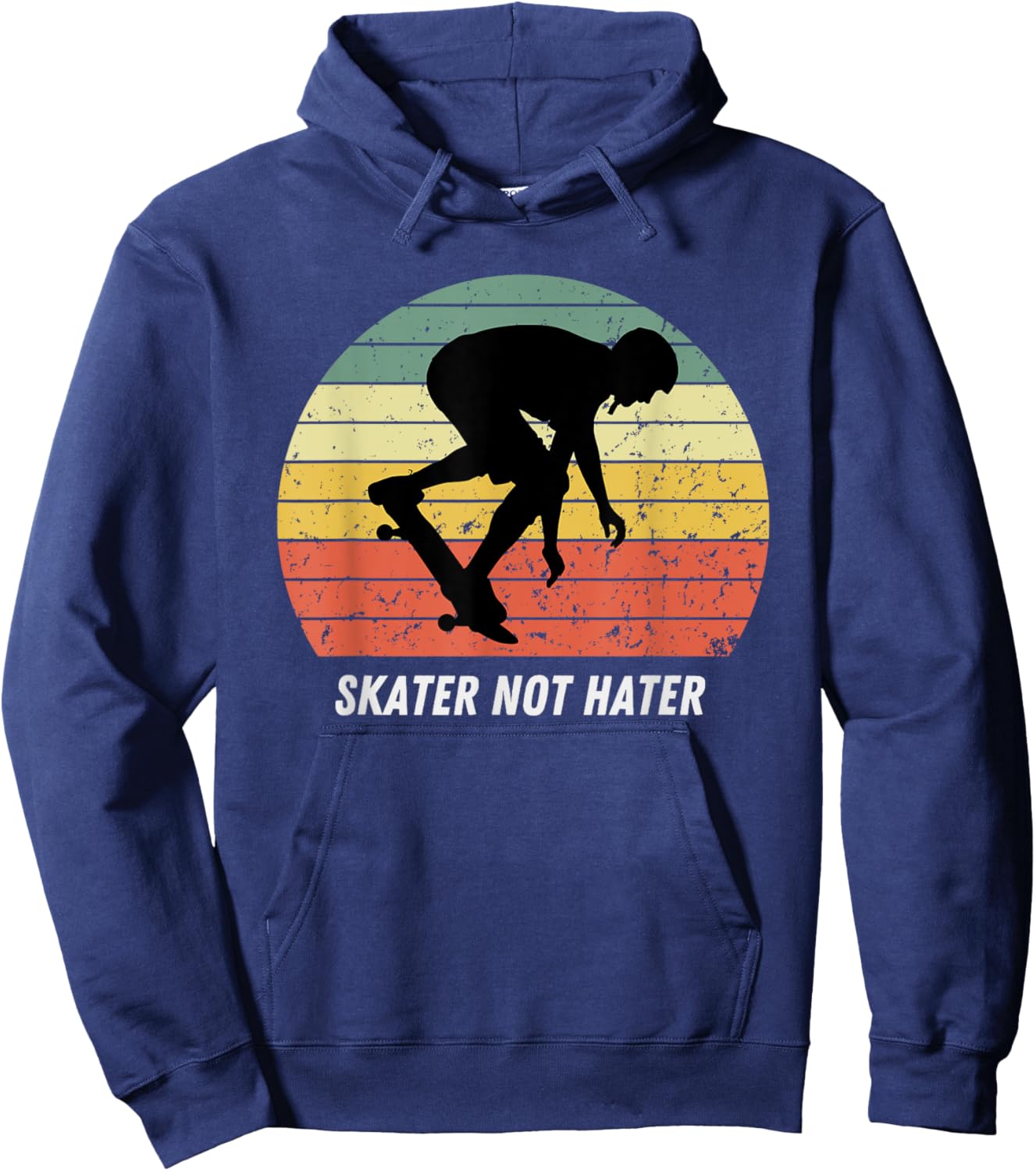 Skate Not Hate Pro Skateboarders Sunset Longboard Skateboard Hoodie - Hoodie | Navy