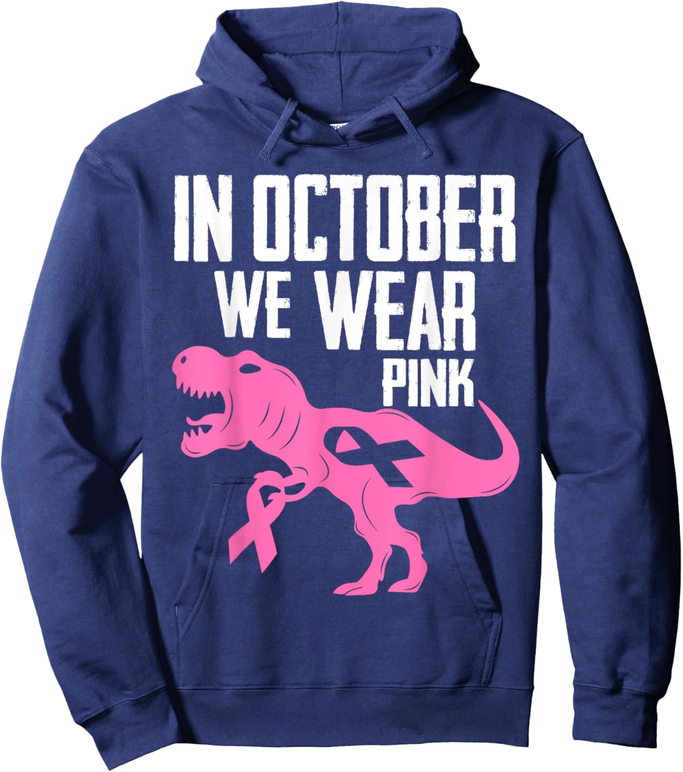 In October We Wear Pink Breast Cancer Awareness Boys Toddler Hoodie - Hoodie | Navy