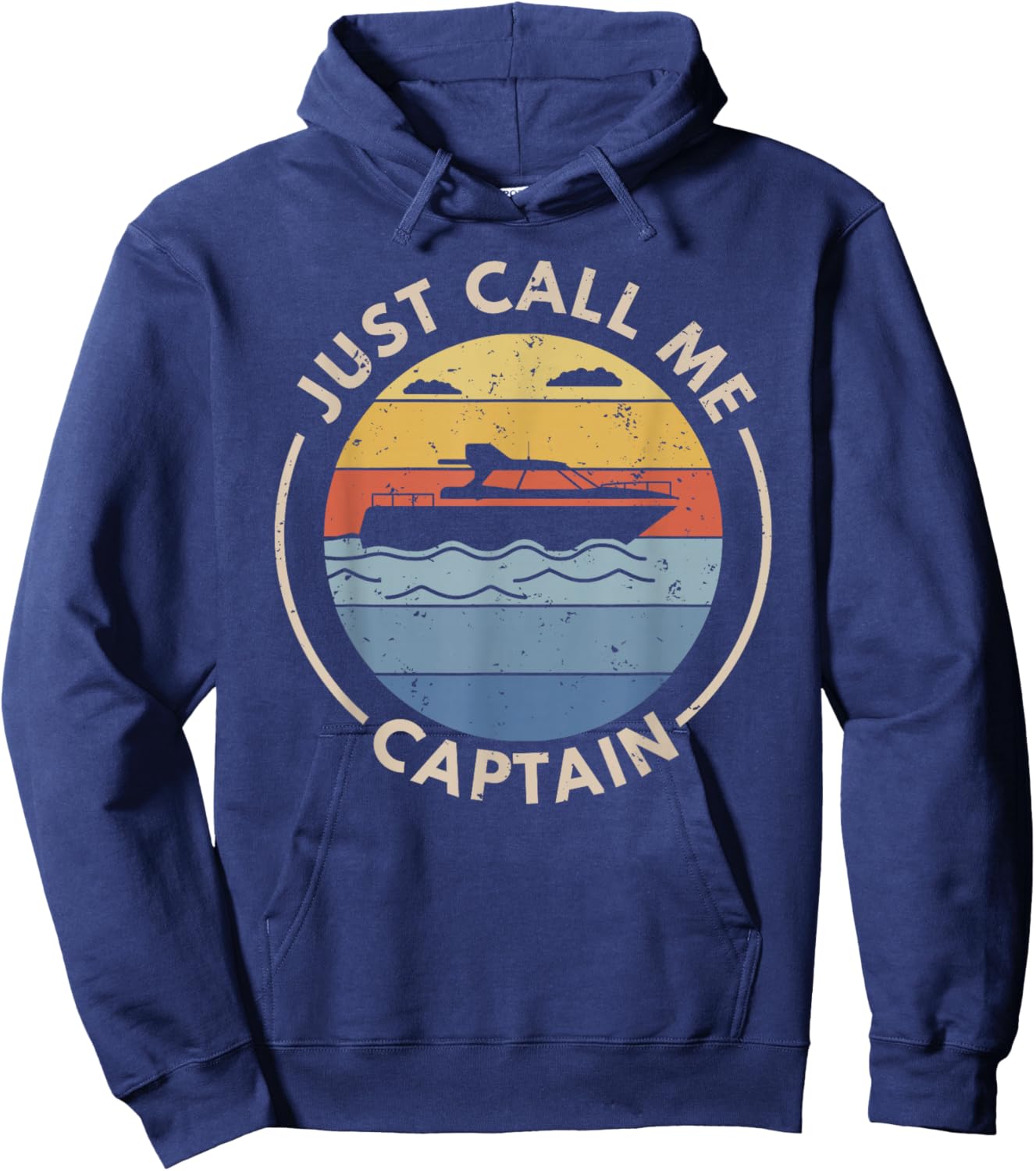 Retro Vintage Boat Just Call Me Captain Hoodie - Hoodie | Navy