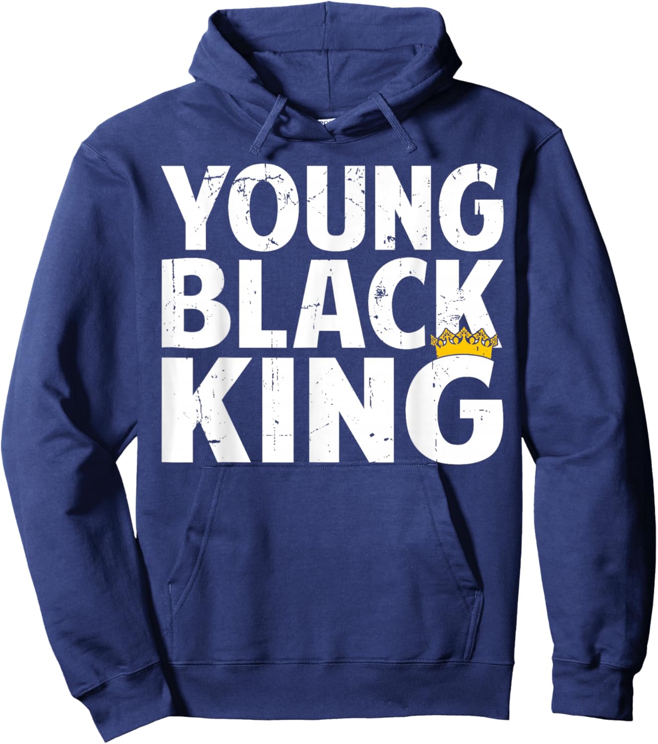 Young Black King - Afro American Black Heritage Afro Boys Hoodie - Hoodie | Navy