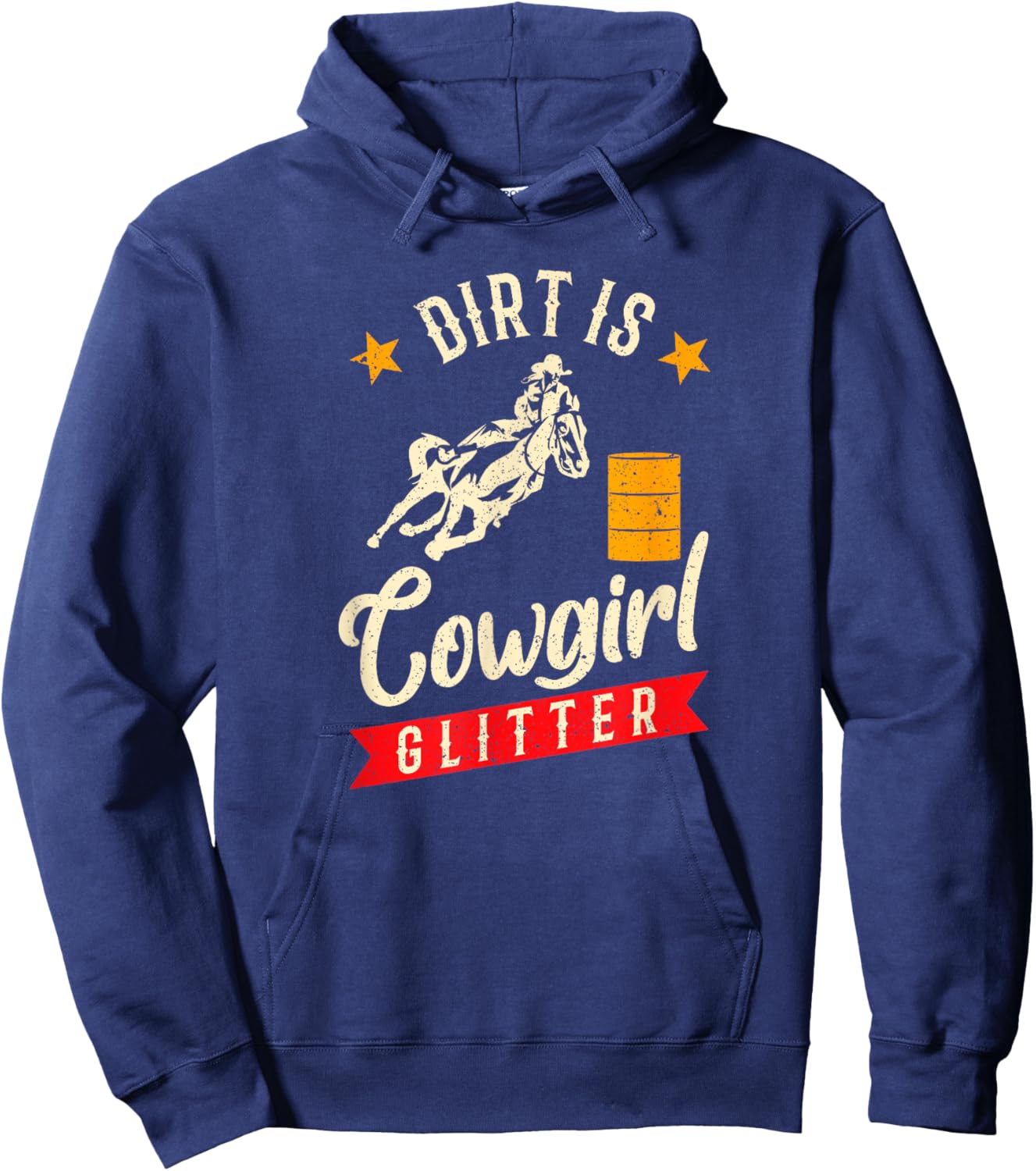 Barrel Racing Dirt Is Cowgirl Glitter Women's Rodeo Outfit Hoodie - Hoodie | Navy