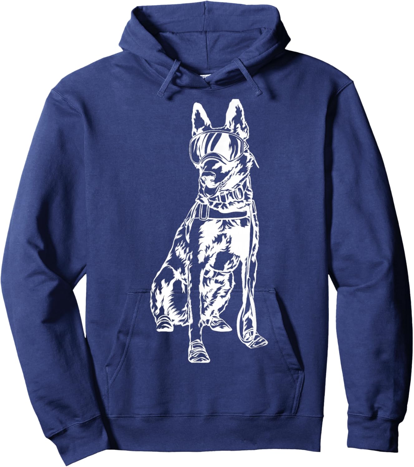 White Tactical Belgian Malinois Police Canine Dog Shirt Hoodie - Hoodie | Navy
