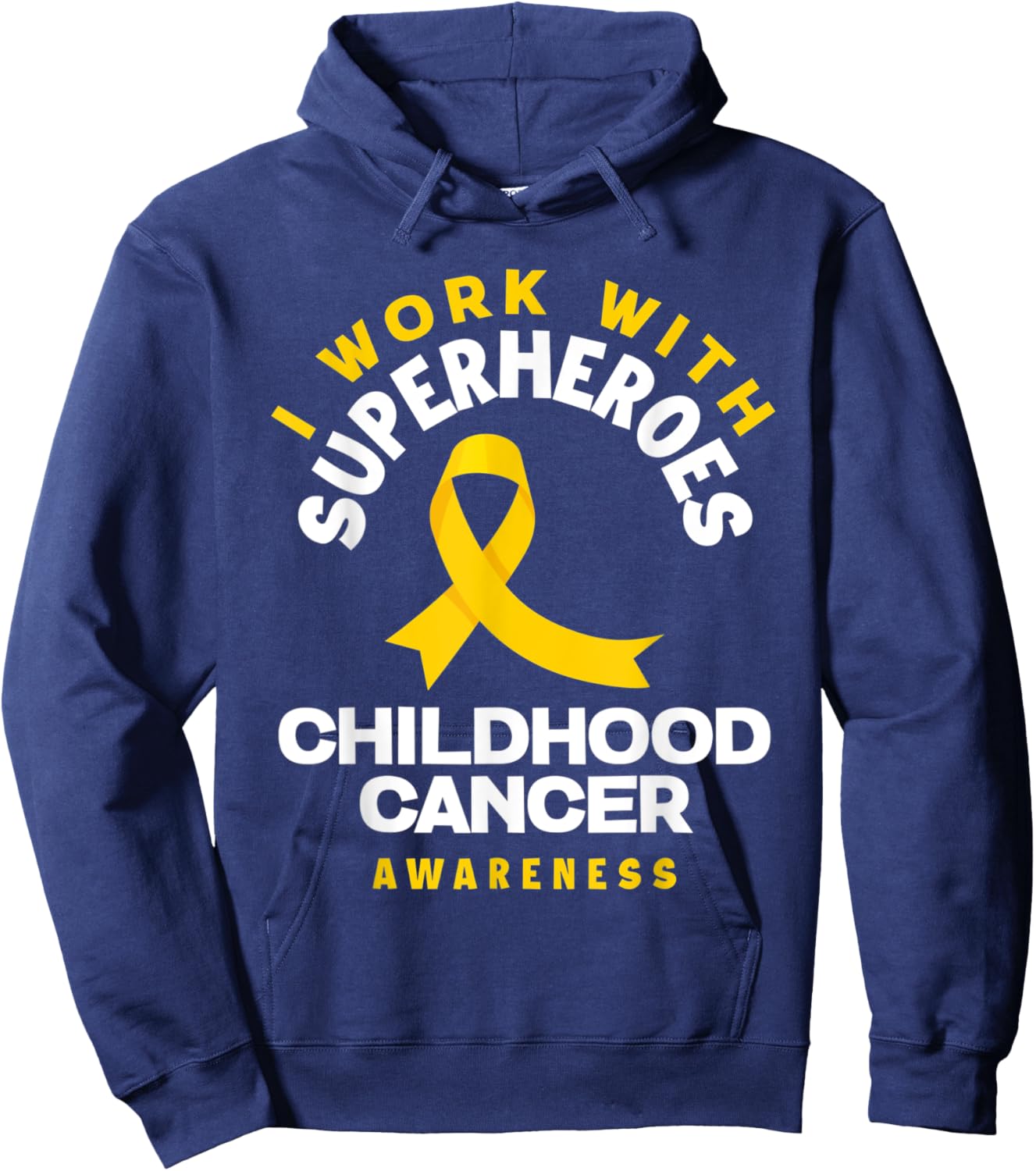 I Work With Superheroes Nurse Oncologist Childhood Cancer Hoodie - Hoodie | Navy