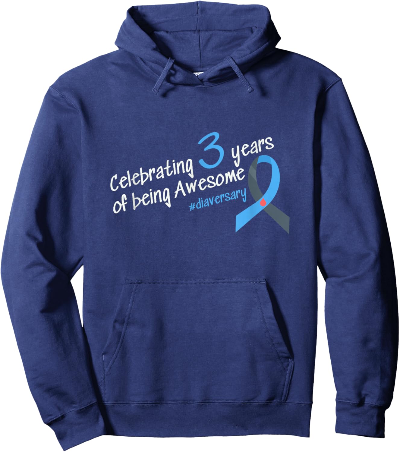 Third Diaversary, Celebrating 3 years of being Awesome Hoodie - Hoodie | Navy
