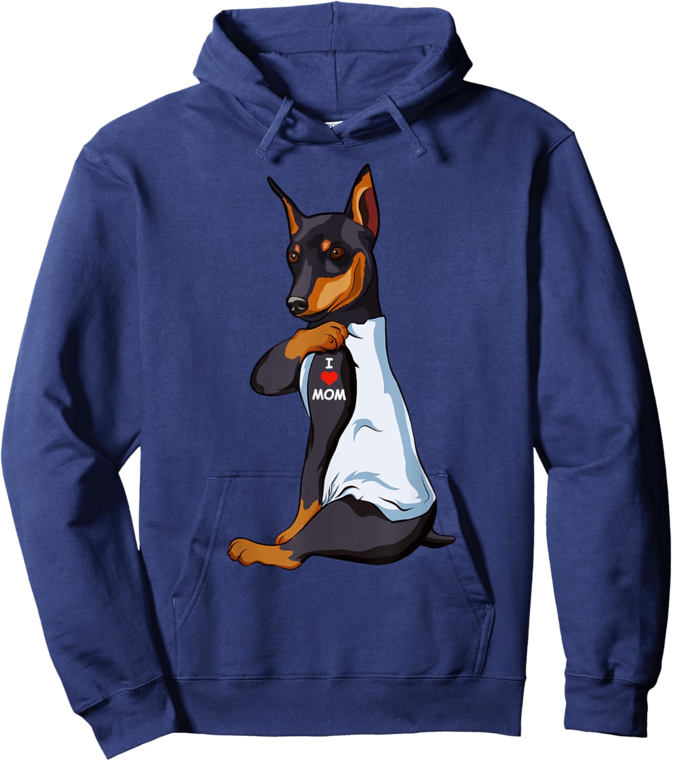 I Love Mom Tattoo Manchester Terrier Mom Dog Lover Women Hoodie - Hoodie | Navy
