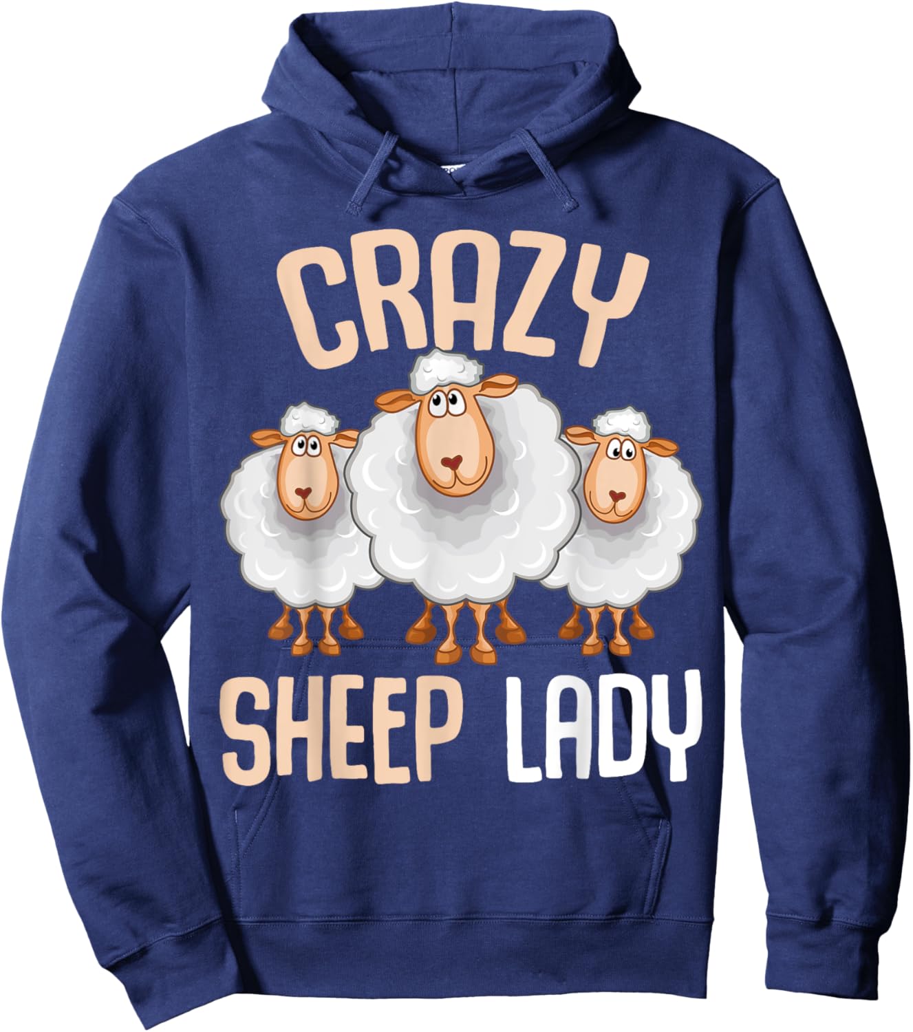Crazy Sheep Lady Farmers Sheep Lover Women Hoodie - Hoodie | Navy