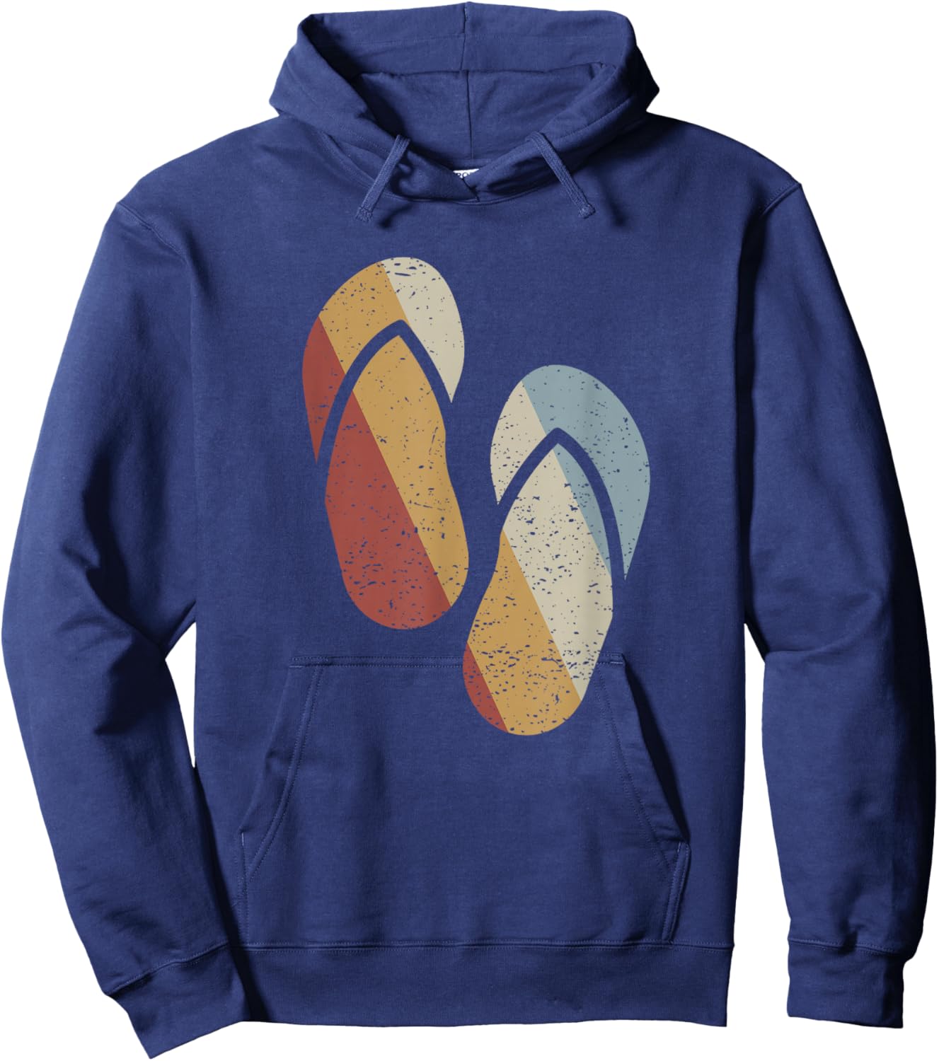 Flip Flops Retro Style Vintage Hoodie - Hoodie | Navy