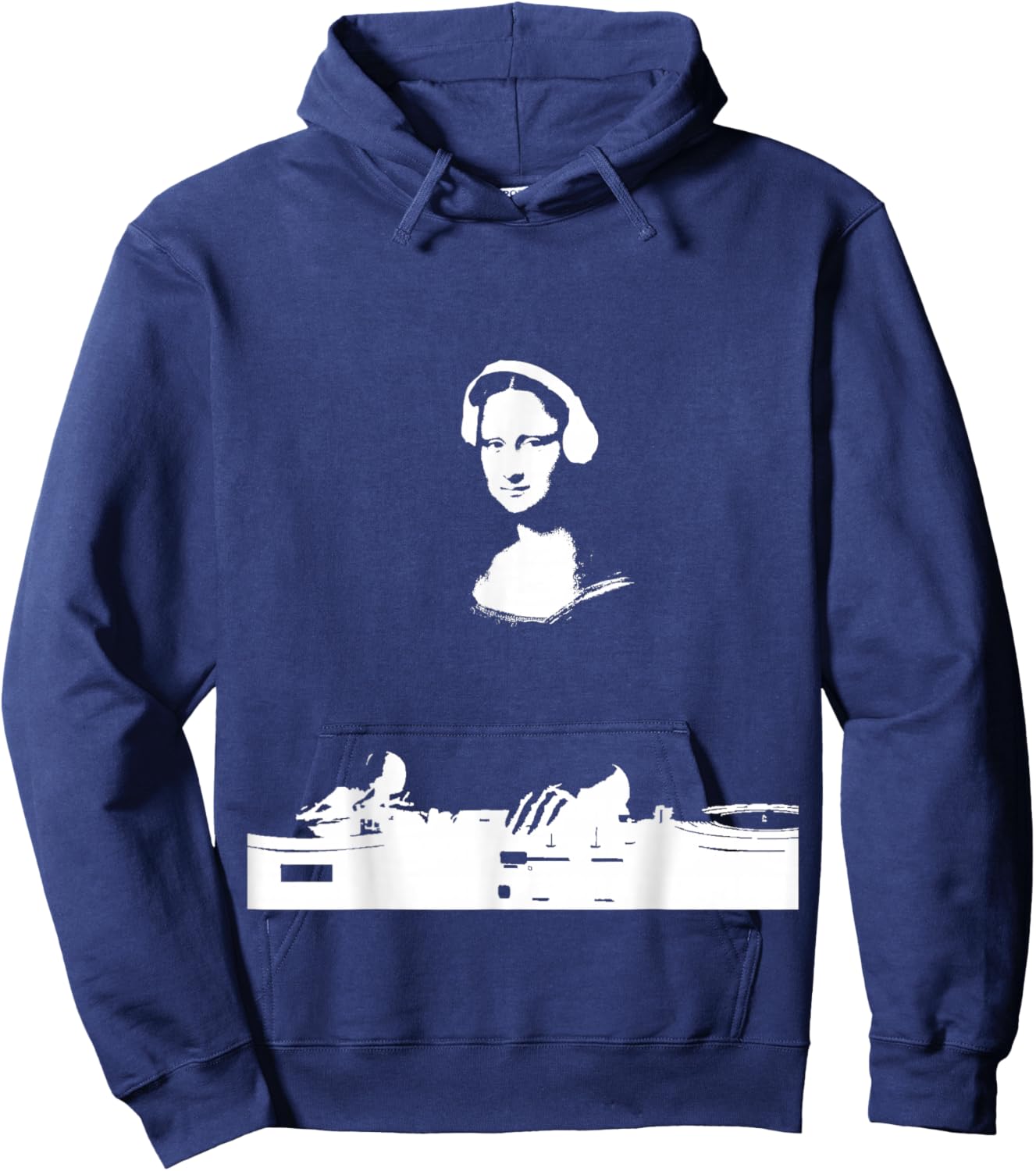 Mona Lisa DJ Art - Funny EDM Techno Rave Music Hoodie - Hoodie | Navy