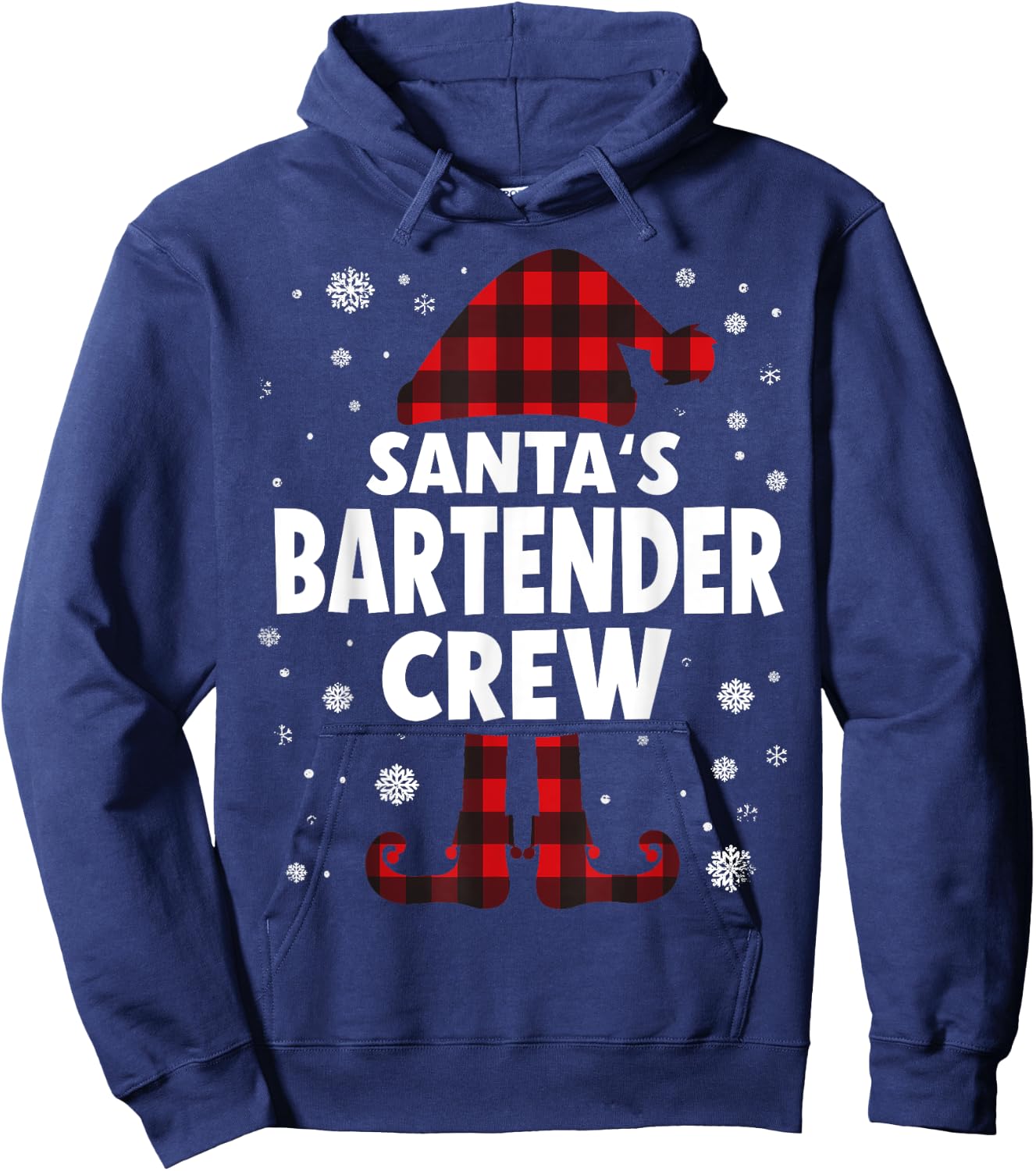 Santa's Bartender Crew Christmas Hoodie - Hoodie | Navy