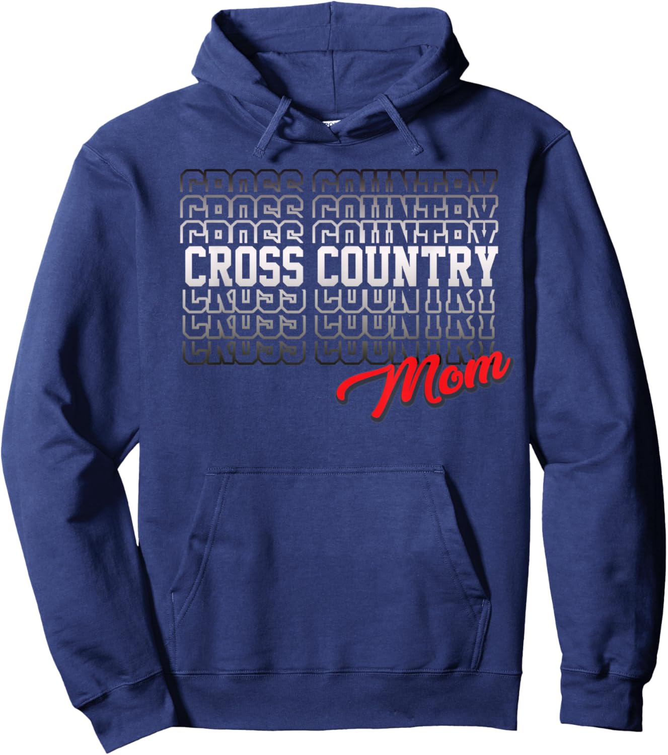 Cross Country Mom High School Running Team Mother Hoodie - Hoodie | Navy