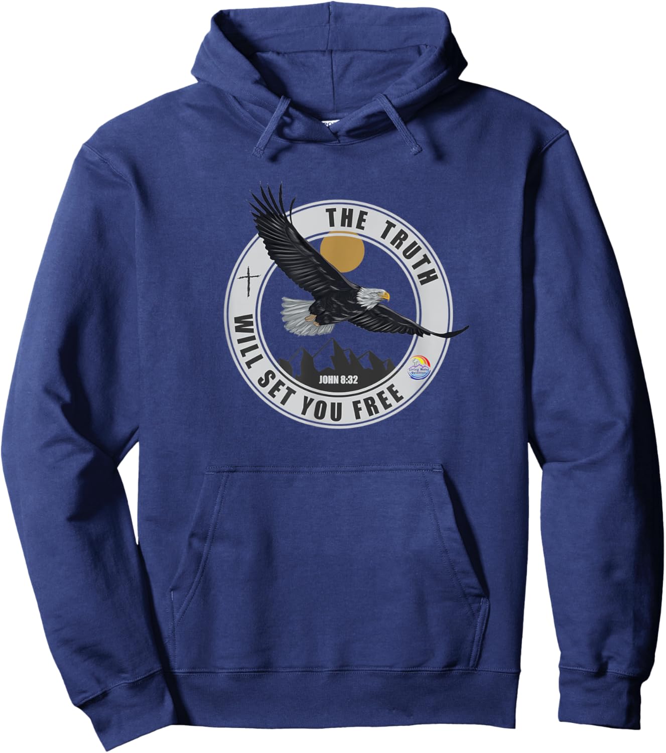 The Truth Will Set You Free Bible Scripture Freedom Eagle Hoodie - Hoodie | Navy