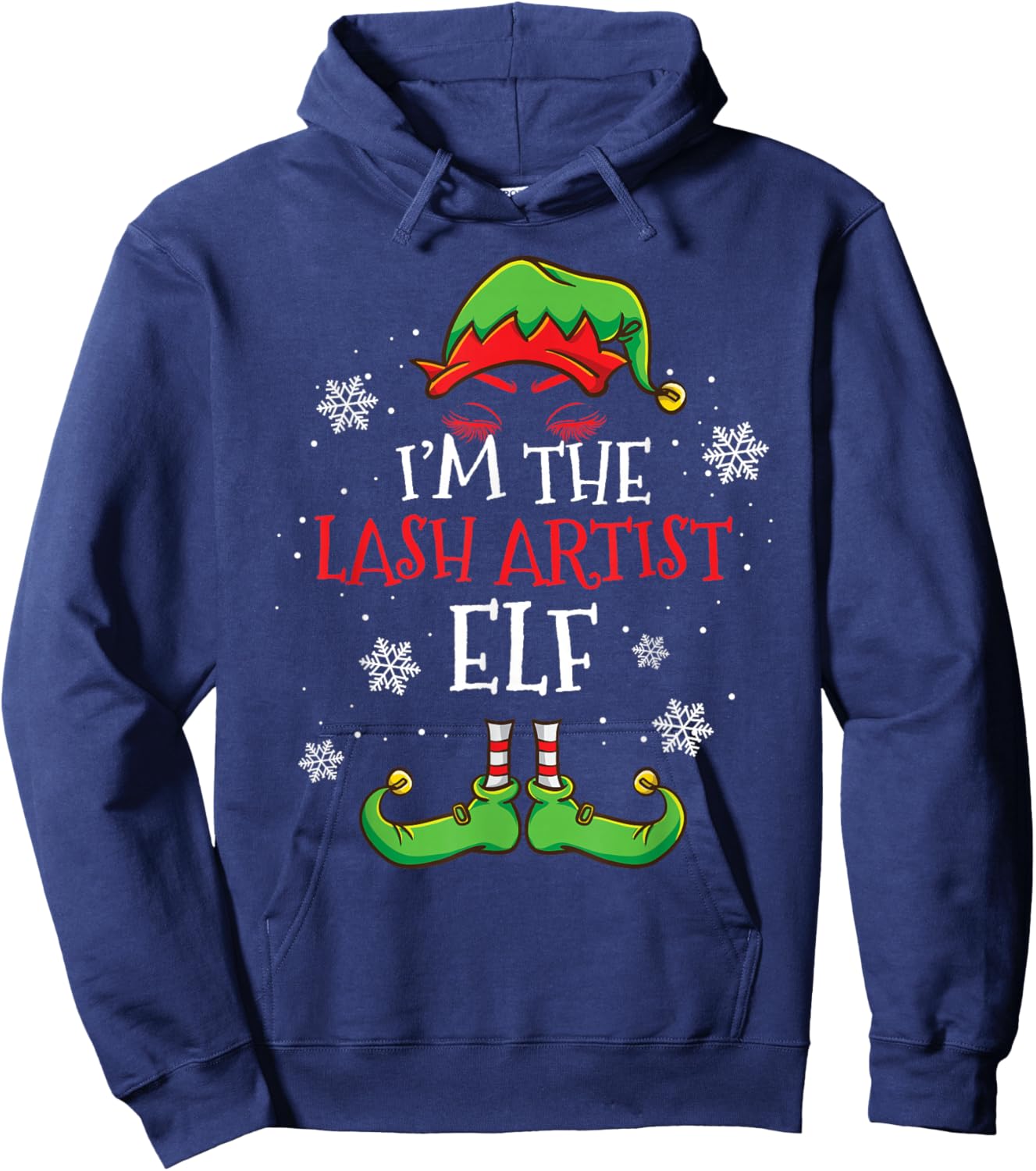 Im The Lash Artist Elf Christmas Hoodie - Hoodie | Navy