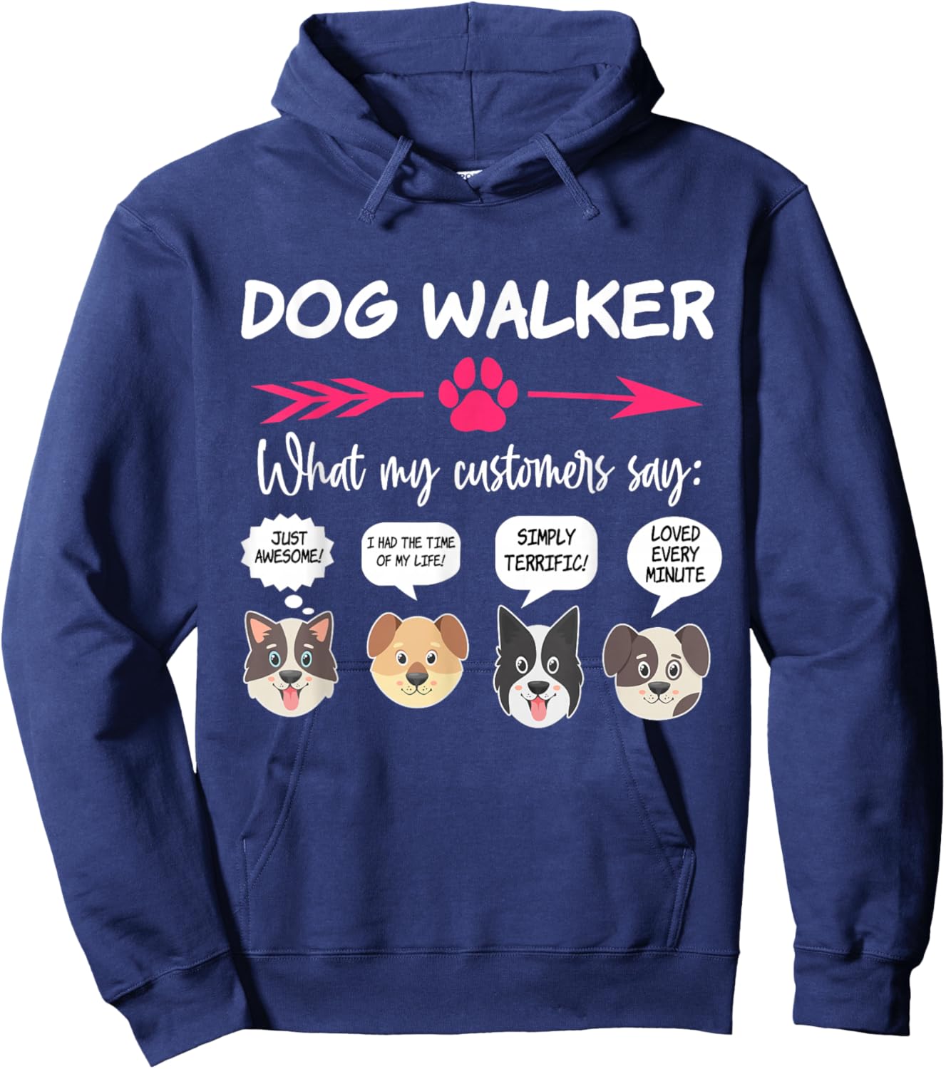 Hilarious Dog Walker Gifts Pups Funny Dog Walking Pet Sitter Men Women Girls Kids Hoodie - Hoodie | Navy